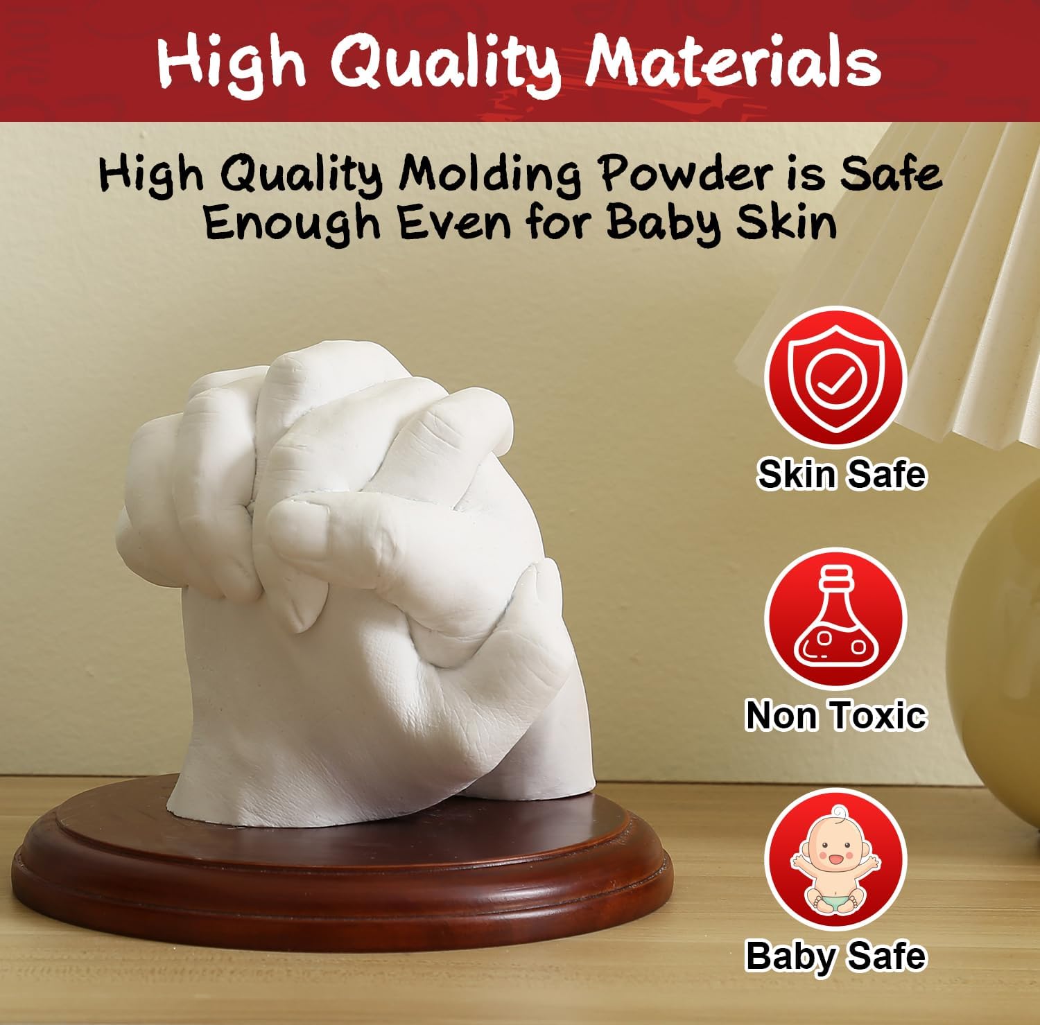 PewinGo Hand Casting Kit Couples with Base,Plaster Hand Mold Casting Kit, Hand Mold Kit,DIY Gifts Ideas for Couples,Valentines,Engagement,Anniversary,Wedding,Boy/Girlfriend