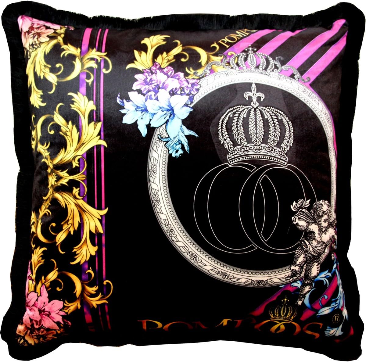 Coussin géant XXL baroque violet Casa Padrino, l'élégance Pompöös aux pierres scintillantes