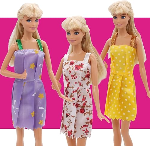 Miniatura 7 de ZTWEDEN La ropa de muñeca para muñecas de 12 pulgadas contiene 13 piezas de vestidos de fiesta, 2 vestidos de novia para muñeca de 11.8 in, muñeca