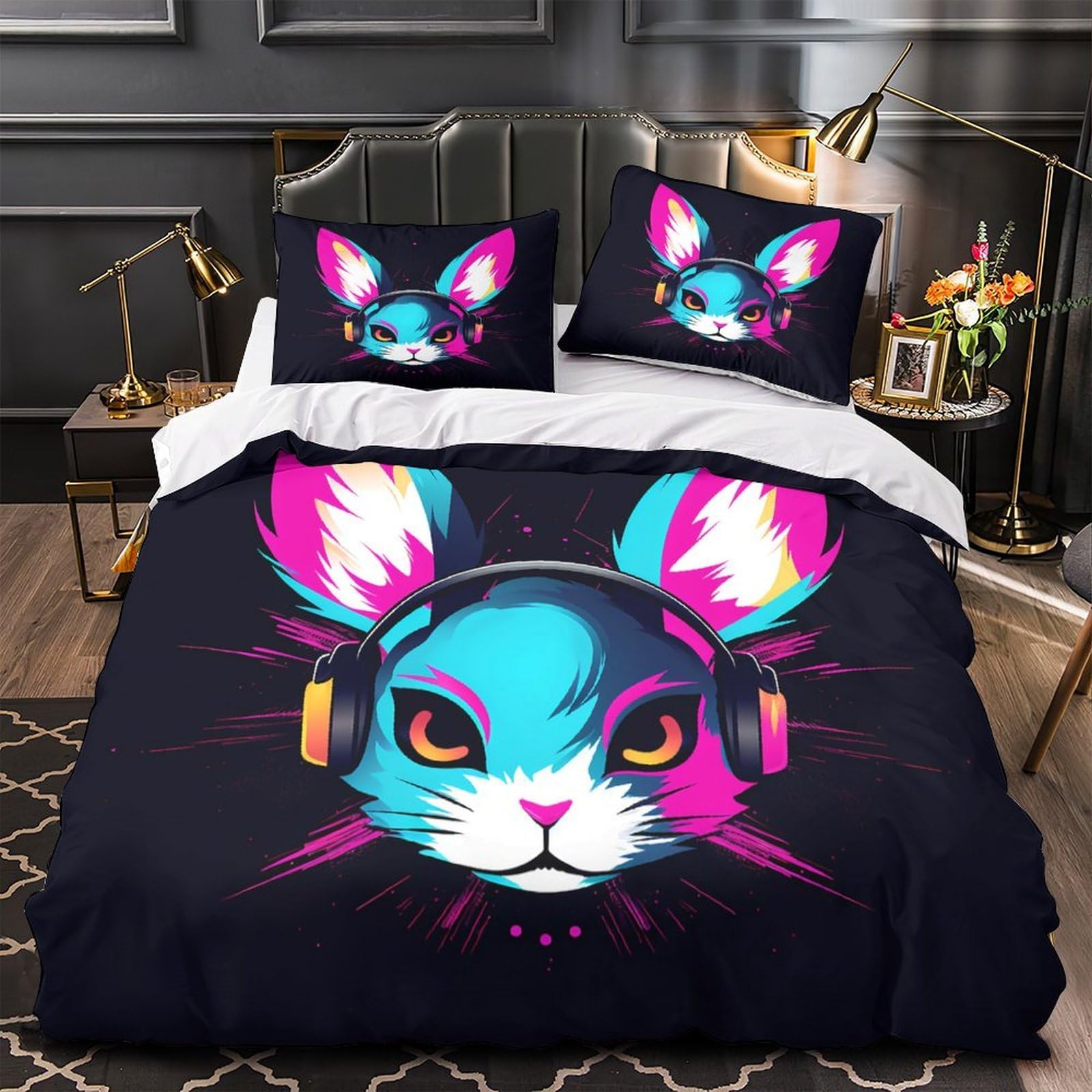 Parure de lit gothique fantasy 3D pour chambre d'adolescent