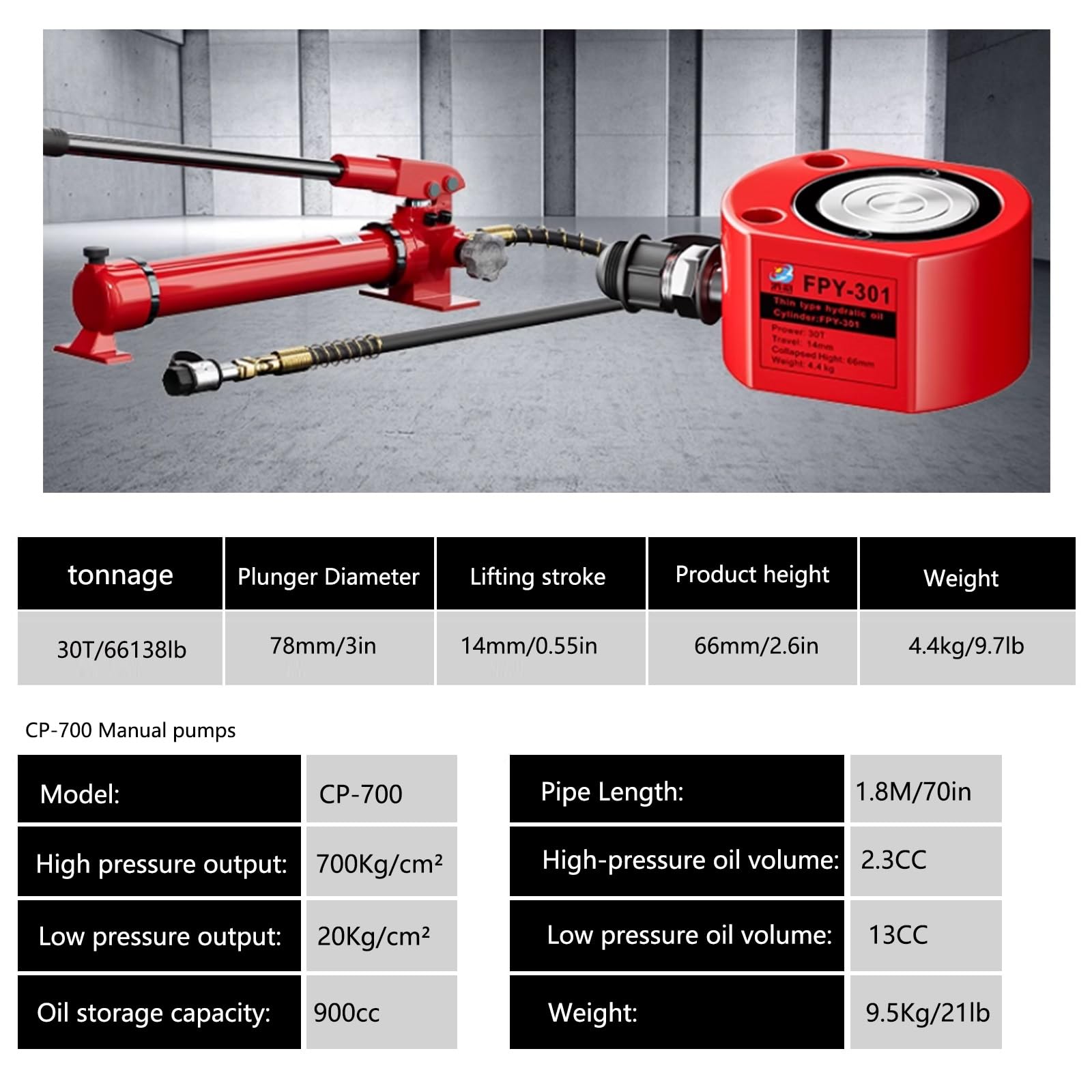 Podnośnik hydrauliczny z automatycznym zwijaniem, podnośnik o pojemności 30T z pompką ręczną, zestaw cylindrów do wielu kątów użytkowania