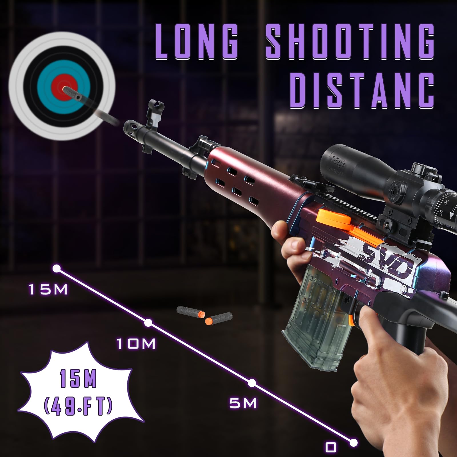 SK MISS Toy Gun for Teenagers 14+, Colour-Changing Toy Guns, Foam Blaster Colourful Pistol, Toy Guns with Soft Foam Bullet - Image 4