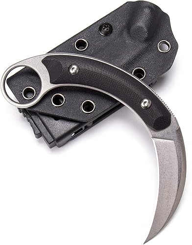 Miniatura 10 de KIASLORE - Cuchillos de acero D2 con garra de sombra, para exteriores, para supervivencia, dientes tácticos
