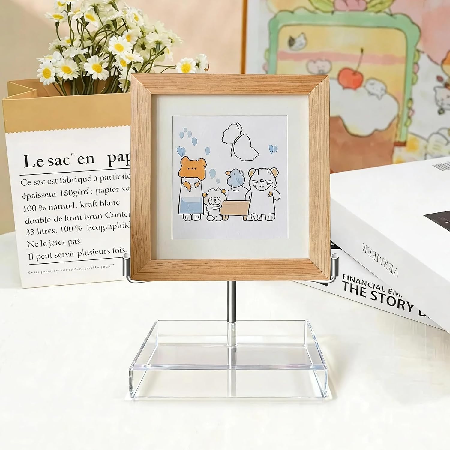2Pcs 4 x 4 x 5 Inch Upgraded Large Crystal Holder Acrylic Display Stands
