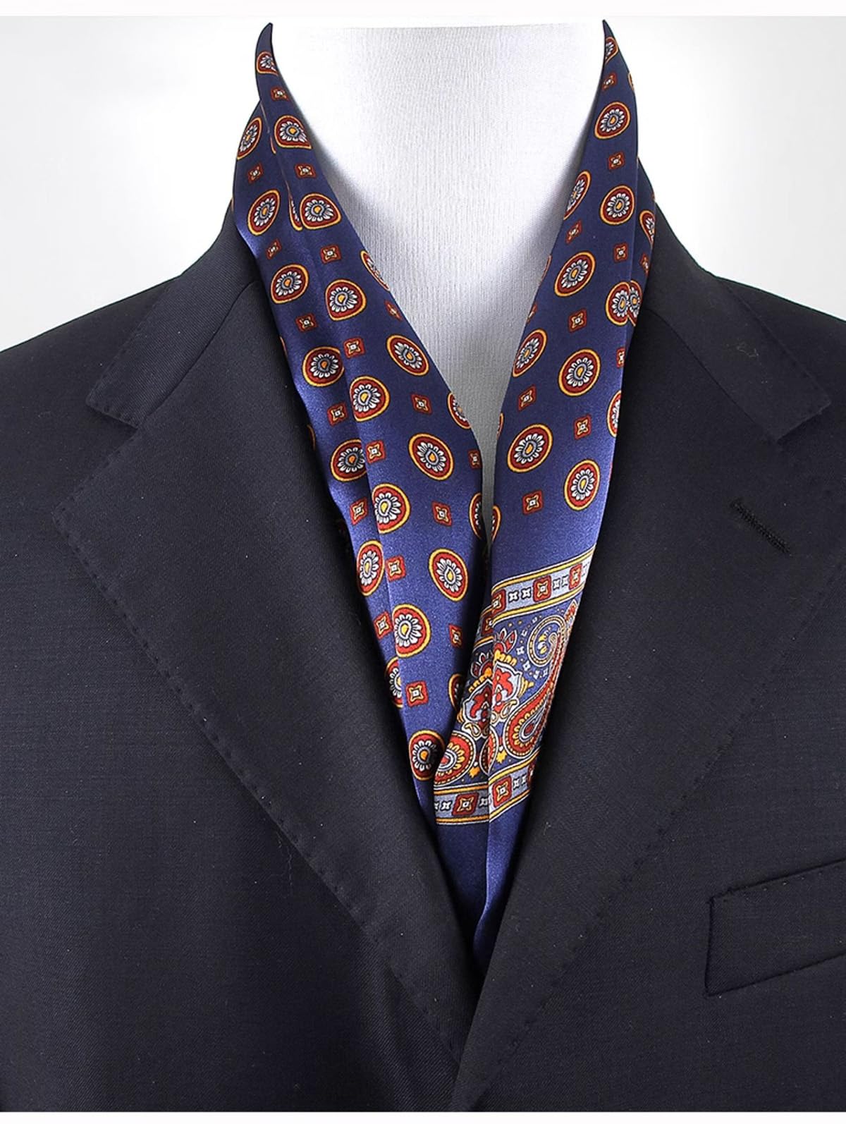 Foulard Vintage en Soie pour Homme 100% Pur Motif Cachemire Pied-de-Poule à Carreaux Double épaisseur Gentleman