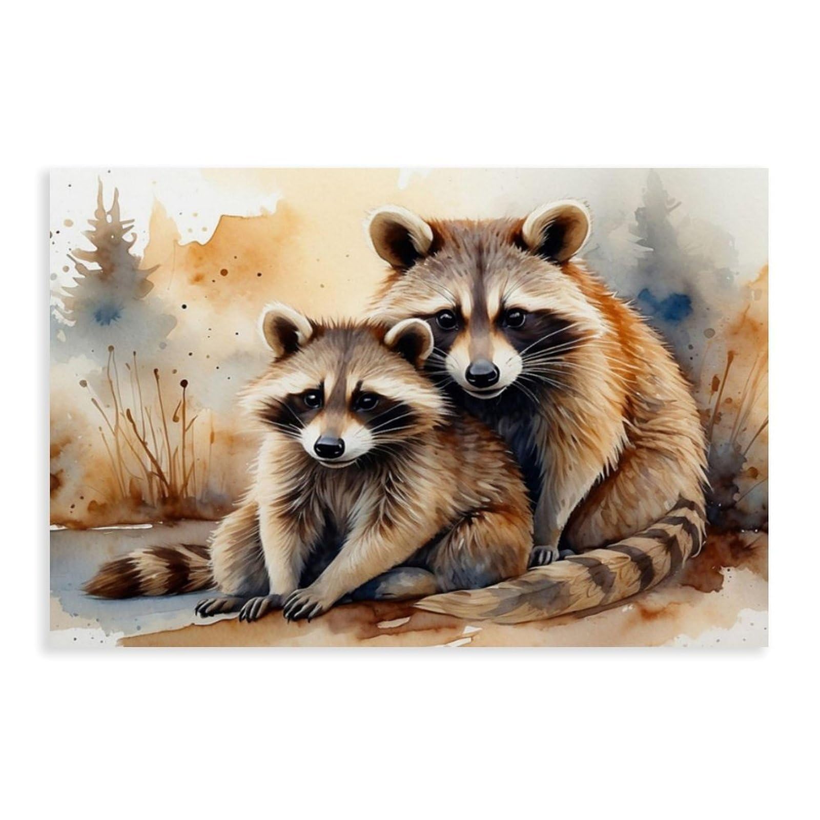 Bareronor Raccoon Canvas Poster for Home Decor Gift