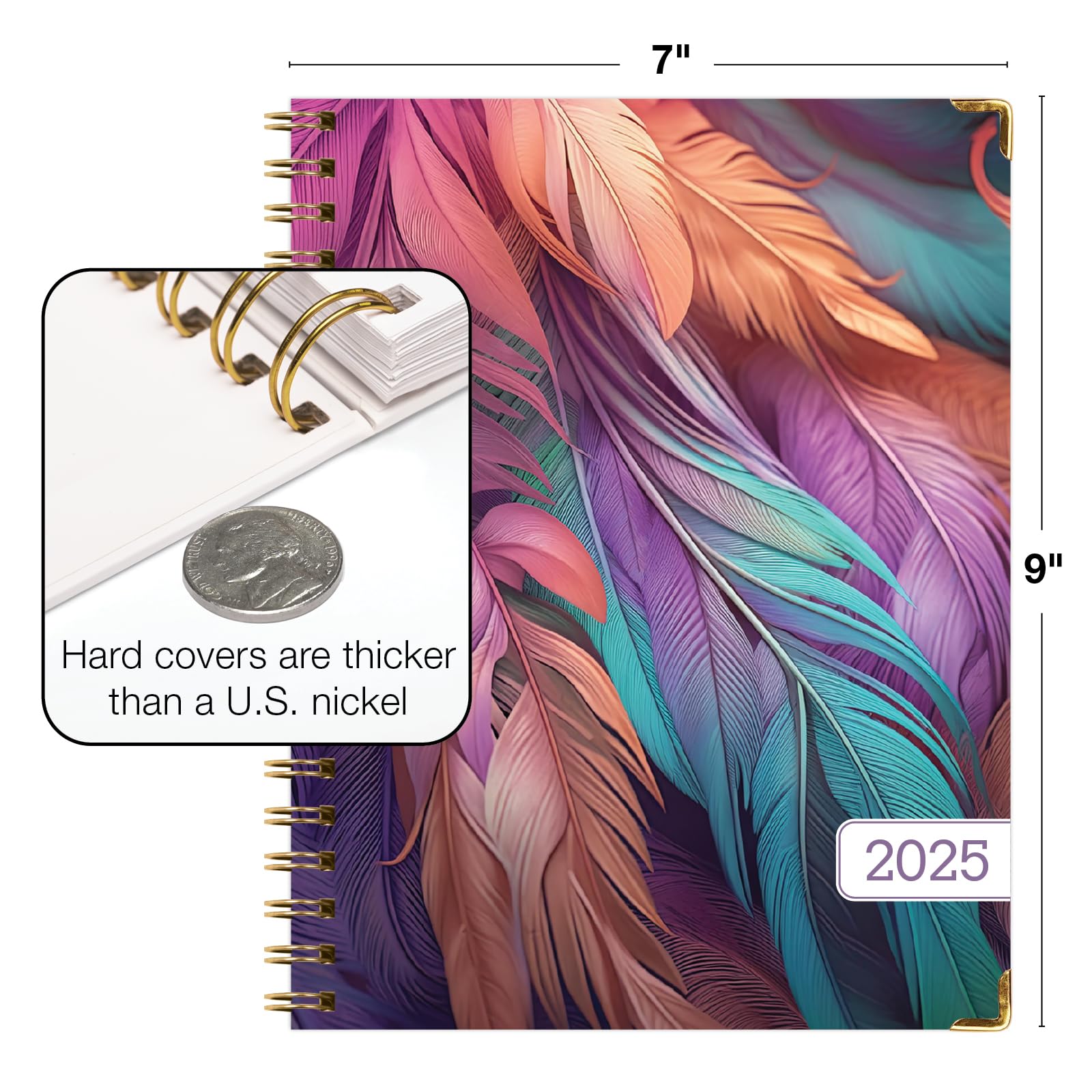 2025 Hardcover Planner, 8.5x11 Inches - 14 Months (Nov 2024-Dec 2025) With Weekly/Monthly Layouts, Pocket & Sticky Notes - View #4