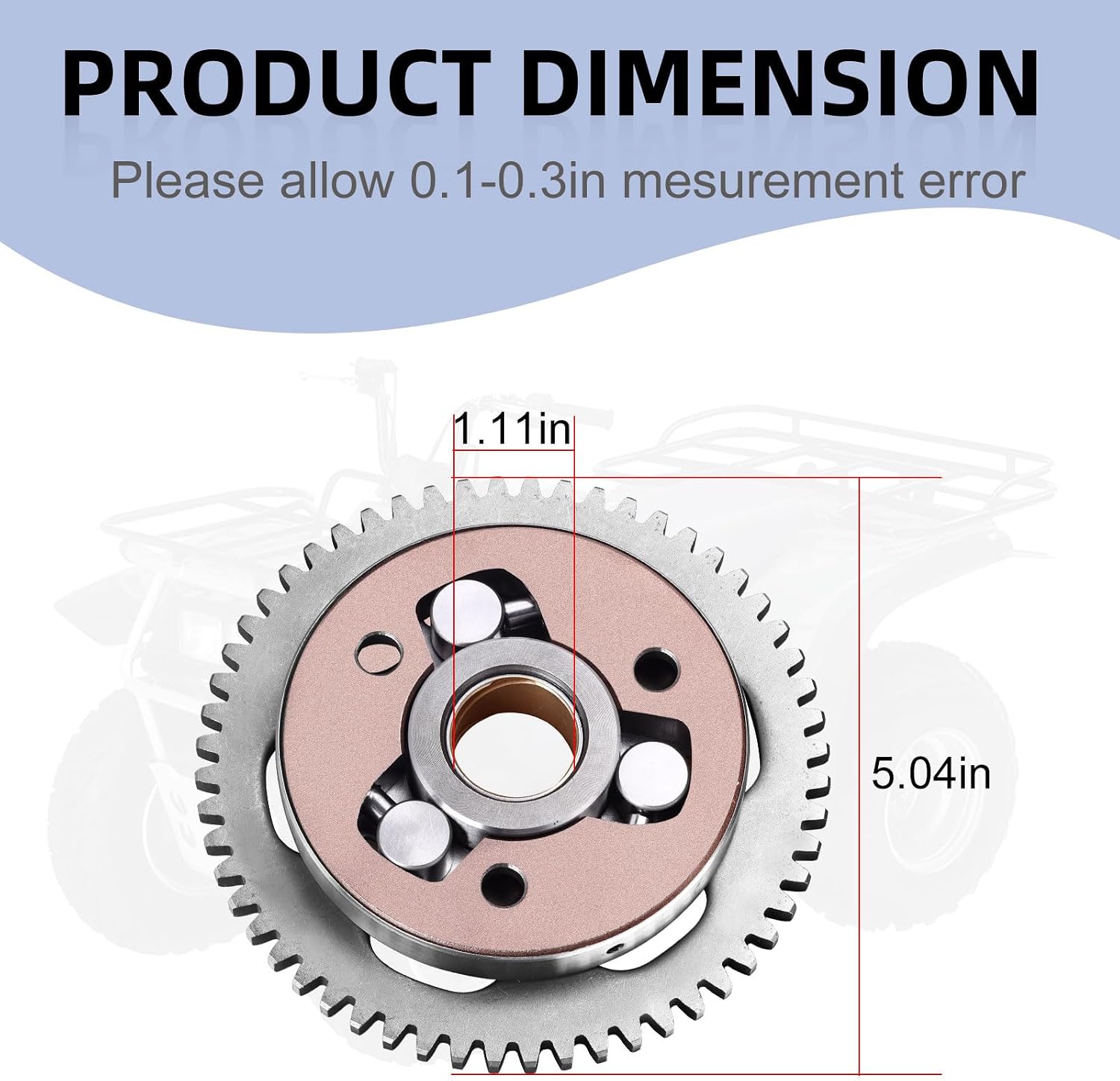 One Way Bearing Starter Clutch Gear Kit w/Gasket for Yamaha Timberwolf Bear Tracker 250 YFB250 YFM250 Tri-Moto 225 Moto-4 Yamahauler 200 YFM200 1983-2004