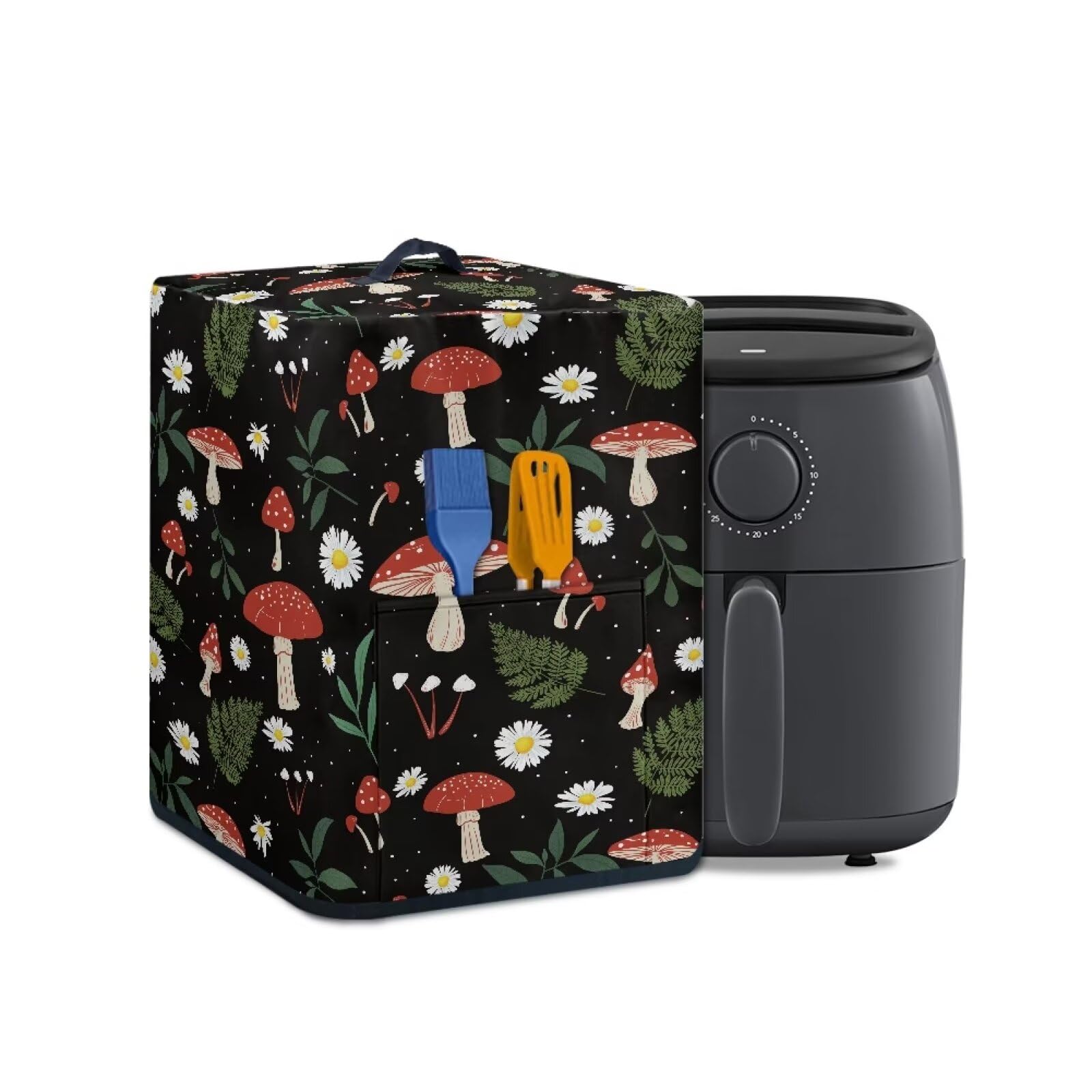 Mushroom Daisy Leaves Air Fryer Cover Small Appliance Covers Universal Size Coffee Maker Juicer Anti-Dirty Cover Case for