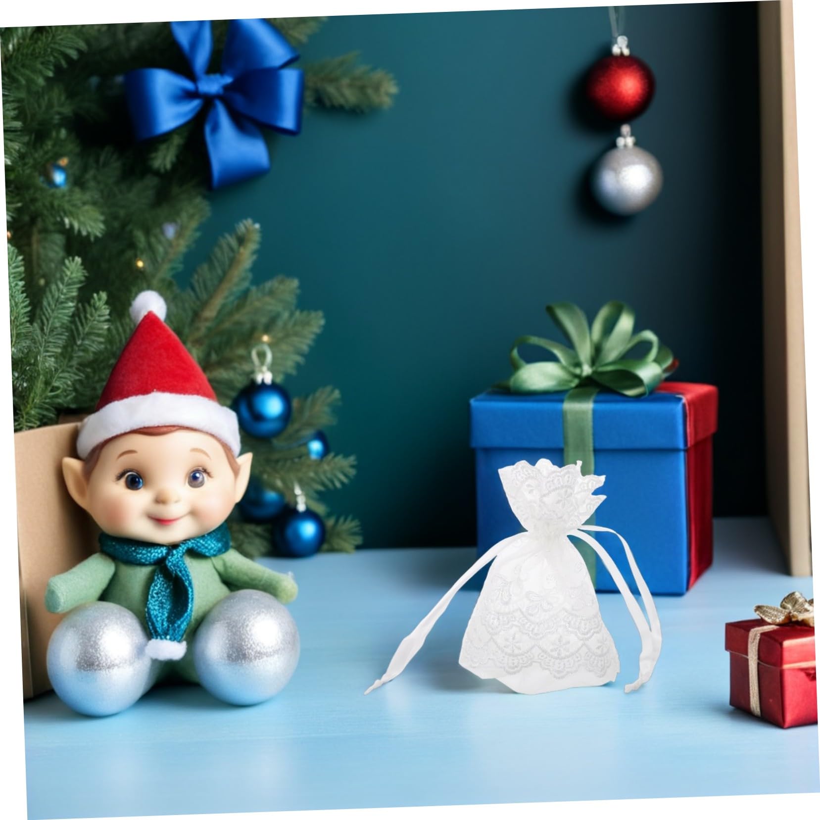 Ciieeo 25stücke Netzbeutel mit Kordelzug Organza-aufbewahrungsbeutel Kleine Geschenktüten für Schmuck Süßigkeiten Weihnachts und Partygeschenke Leere Lavendelsäckchen