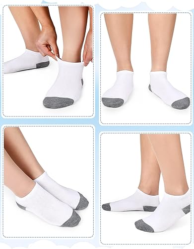Miniatura 5 de Foaincore 100 pares de calcetines para niños a granel, calcetines de tobillo y corte bajo para bebés y niños pequeños, medio cojín, no se ven para