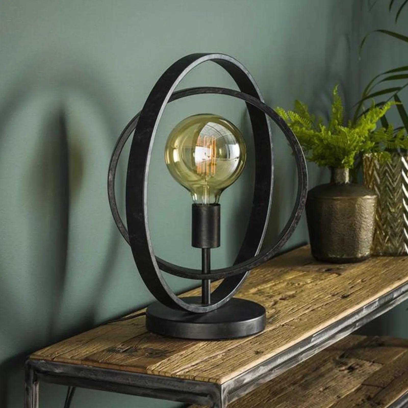 famlights Industrie Tischlampe Henrik Vintage Look/Steampunk Metallgestell Tischleuchte Tischlampe E27 / Metall Wohnzimmerlampe Nachttischlampe Vintage Landhaus Industrial Schlafzimmer Wohnzimmer