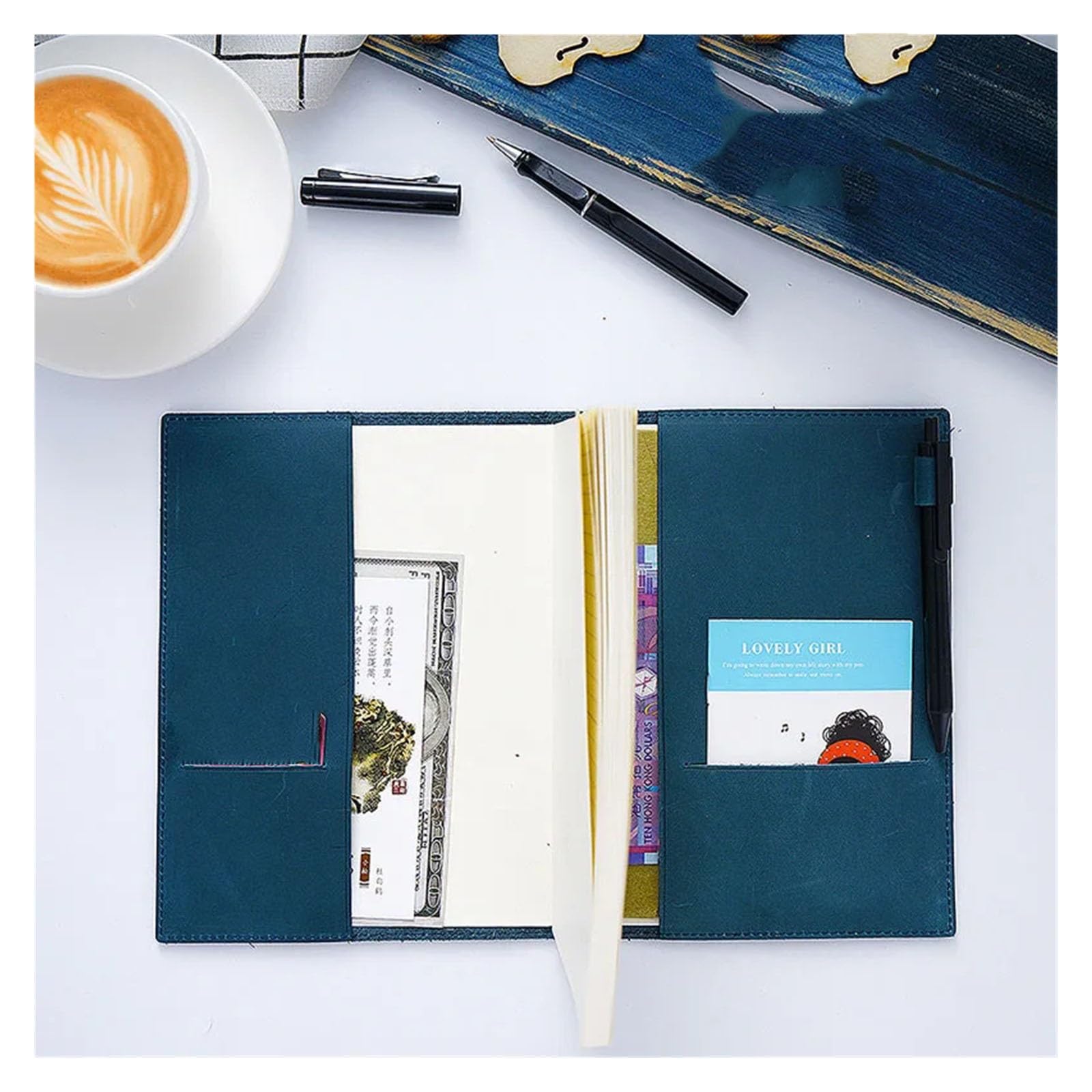 A5A6B6 Skizzenbuch-Planer mit Gitter, leere Einlage, Retro-Notizbücher und Tagebücher, Tagebucheinband, Schreibwaren(A5 brown,With lined paper)