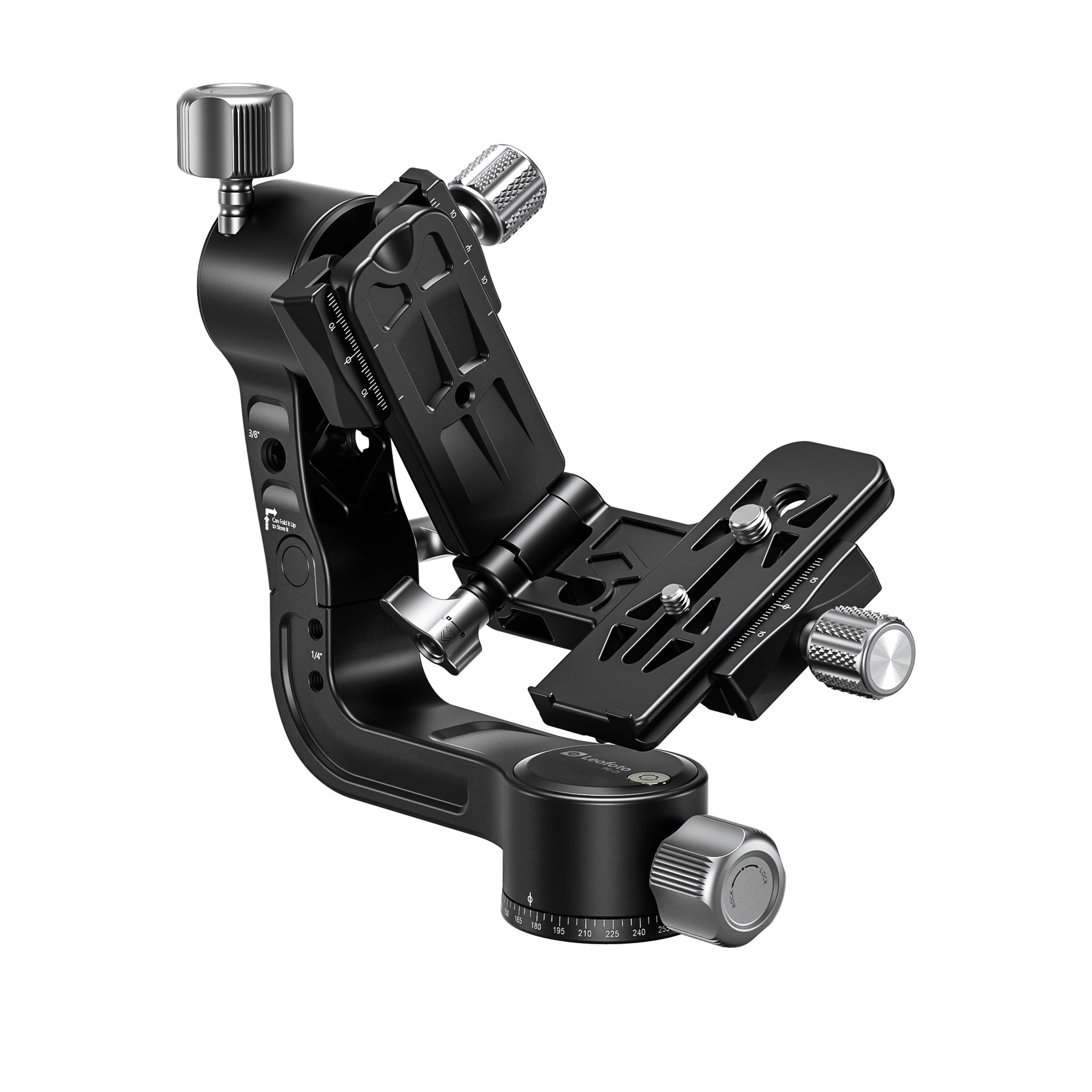 Support Téléobjectif Tête De Cardan Leofoto PG-2 Pliable - Compatible Arca  - Aluminium T-6061 Tête Gimbal Compatible Arca