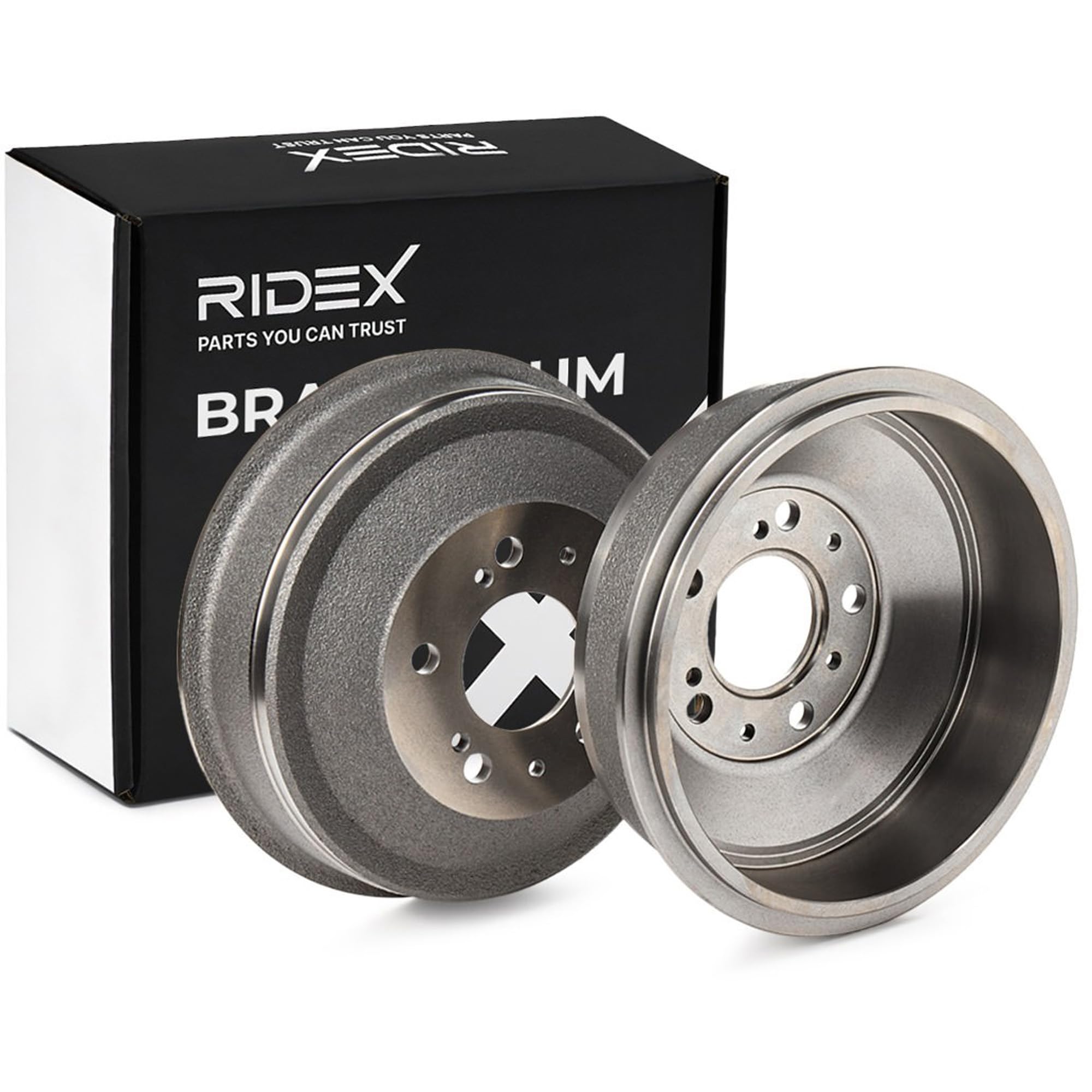 RIDEX 123B0017 2x Tamburo freno Posteriore senza cuscinetto ruota senza anello sensore ABS Compatibilità con FIAT Ducato Van 250, 290
