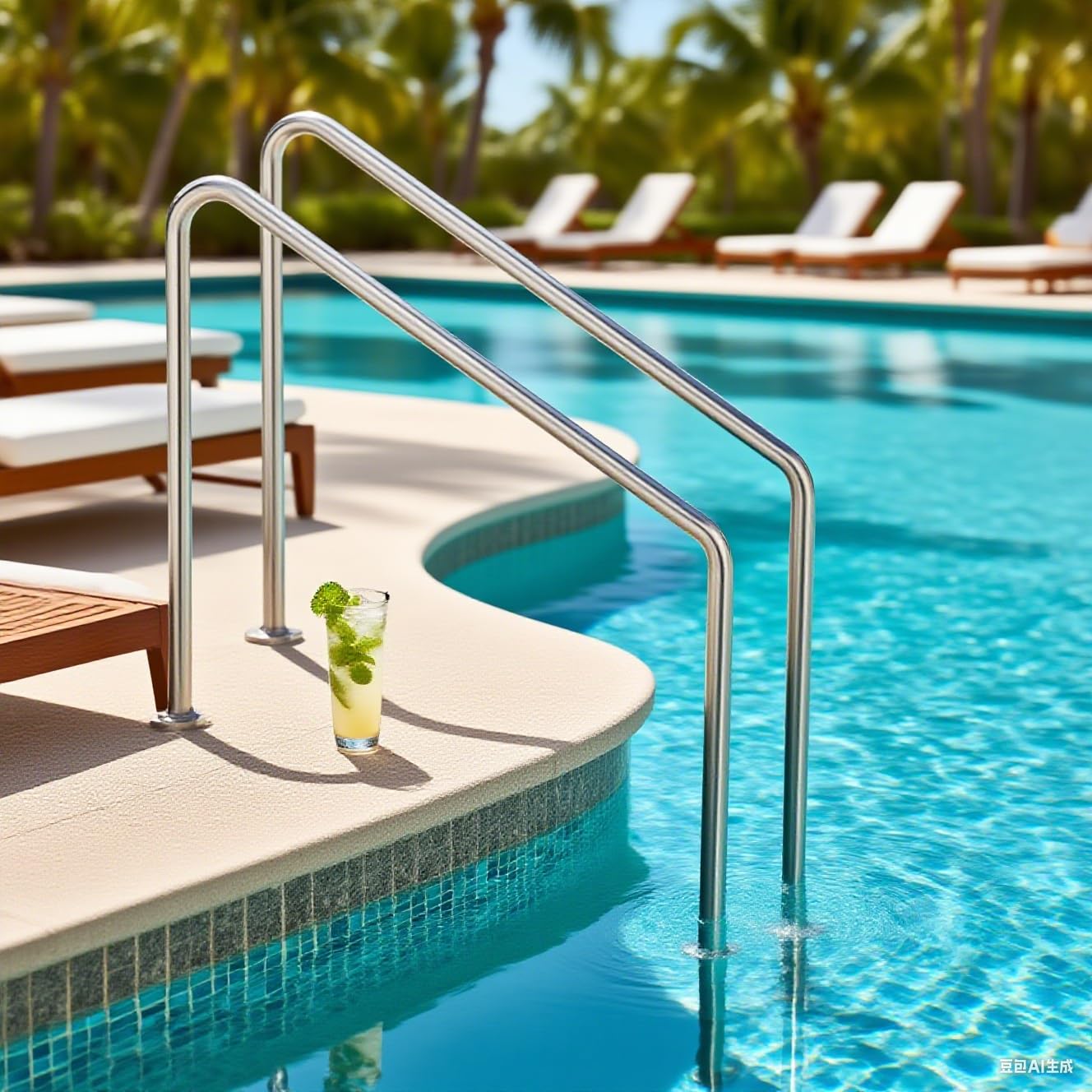 Swimming Pool Handrail, Durable Swimming Pool Stair Rail, Quick Mount Accessories, Pool Railing for Home Inground Pool Water Park