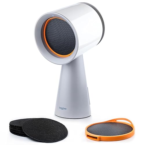 BREETEE Portable Range Hood Kitchen–5-Layer Filter Compact Desktop Exhaust Fan, Powerful 3-Speed Smoke Removal, Low Noise Countertop Range Hood, Oil Cup, for Apartments, Dorm, RV, Indoor BBQ–Off-white - Off-white