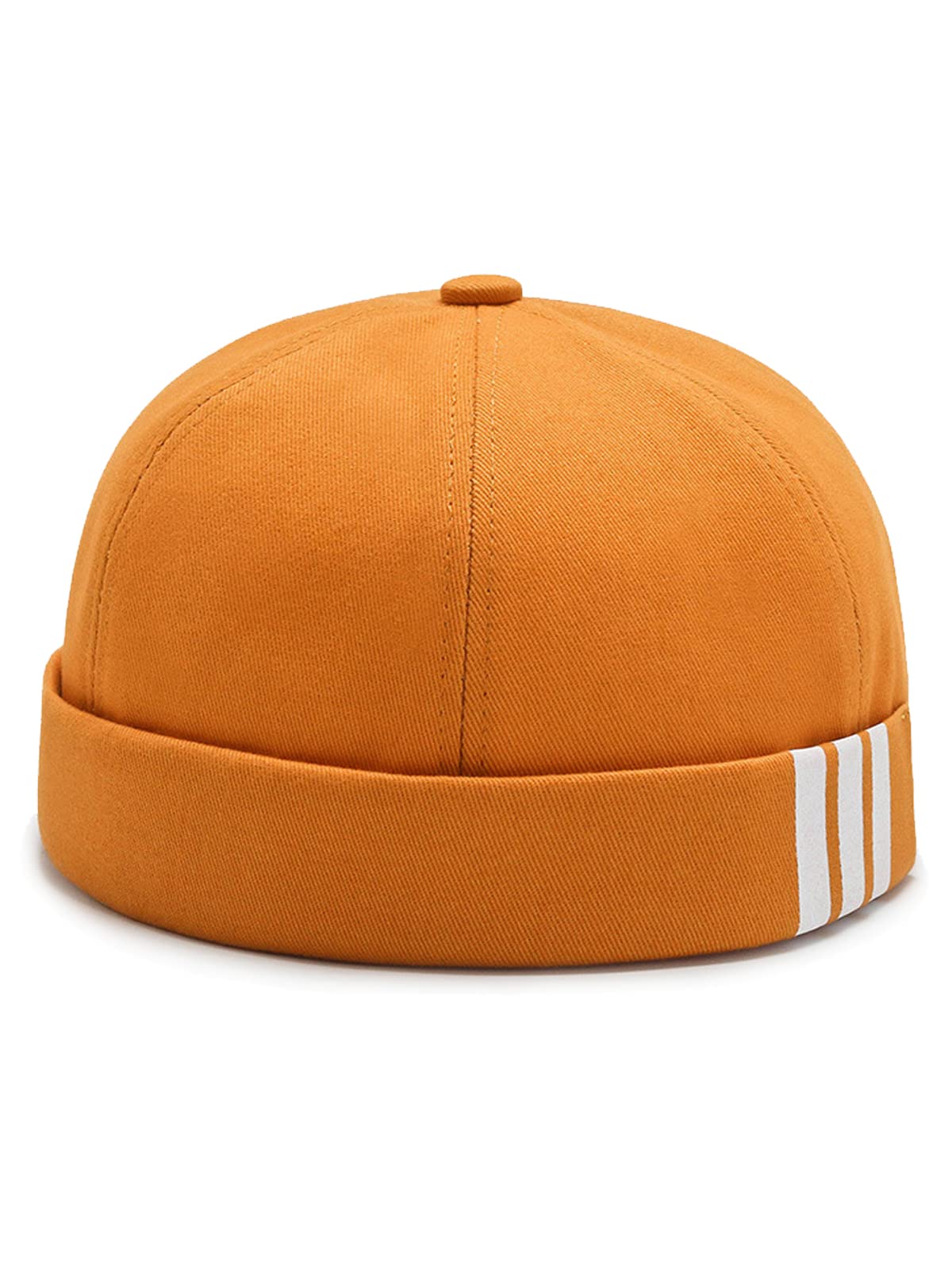 Nanwansu Dome Brimless Docker Cap Sailor Beanie Cap Visorless Hat for Men & Women Yellow