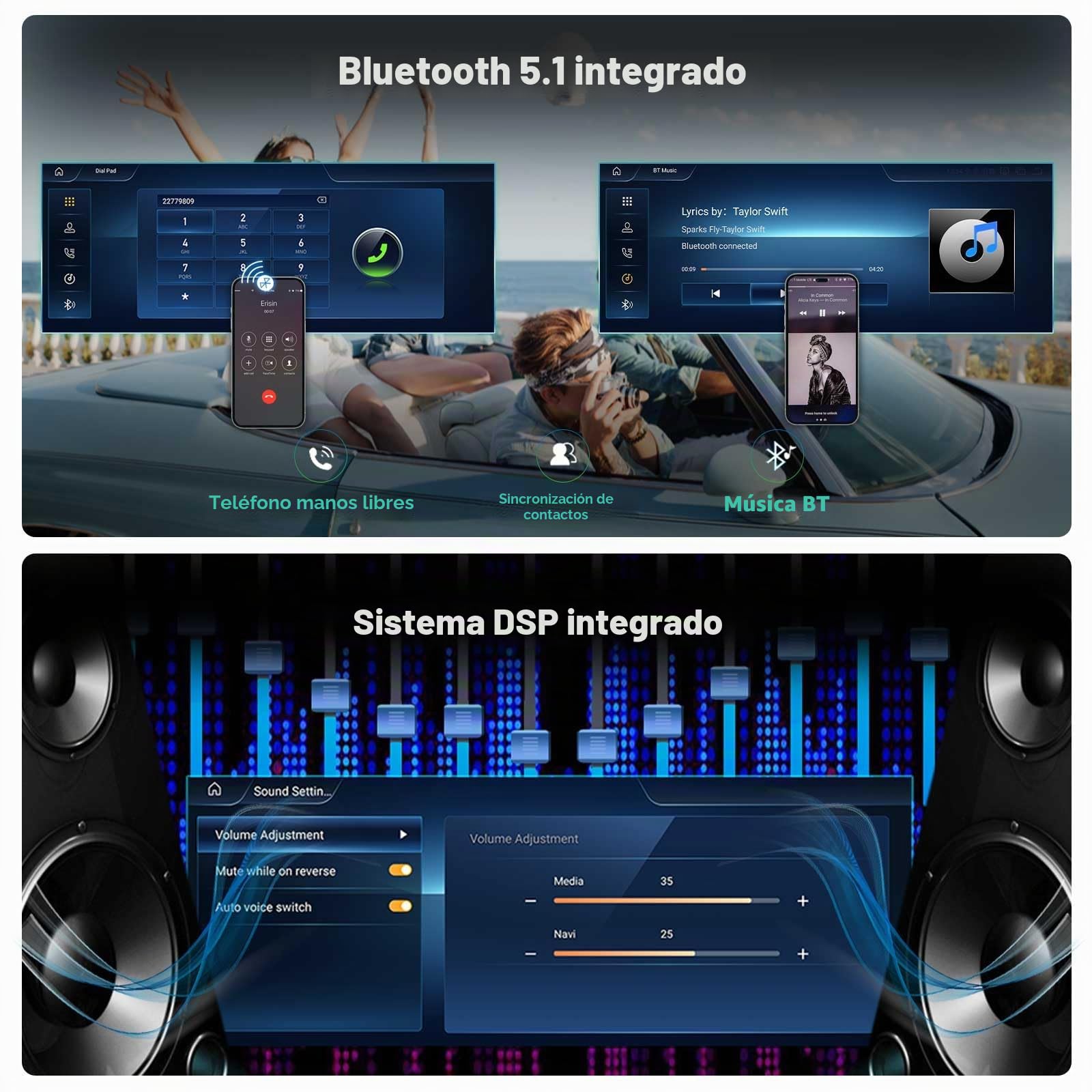 12,3" Qualcomm 8 Núcleo 8GB+128GB Android 16 Radio Coche Estéreo Navegador para Mercedes Benz E Clase W207 C207 A207 2009-2012 NTG 4.0 CarPlay Android Auto Dab+ WiFi 4G USB Bluetooth 5.1 CANbus COMAND