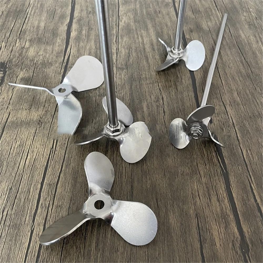 Vetreria da laboratorio 1 set di eliche da laboratorio in acciaio inossidabile a tre/quattro pale con asta di agitazione e paletta(Three blade 40mm)