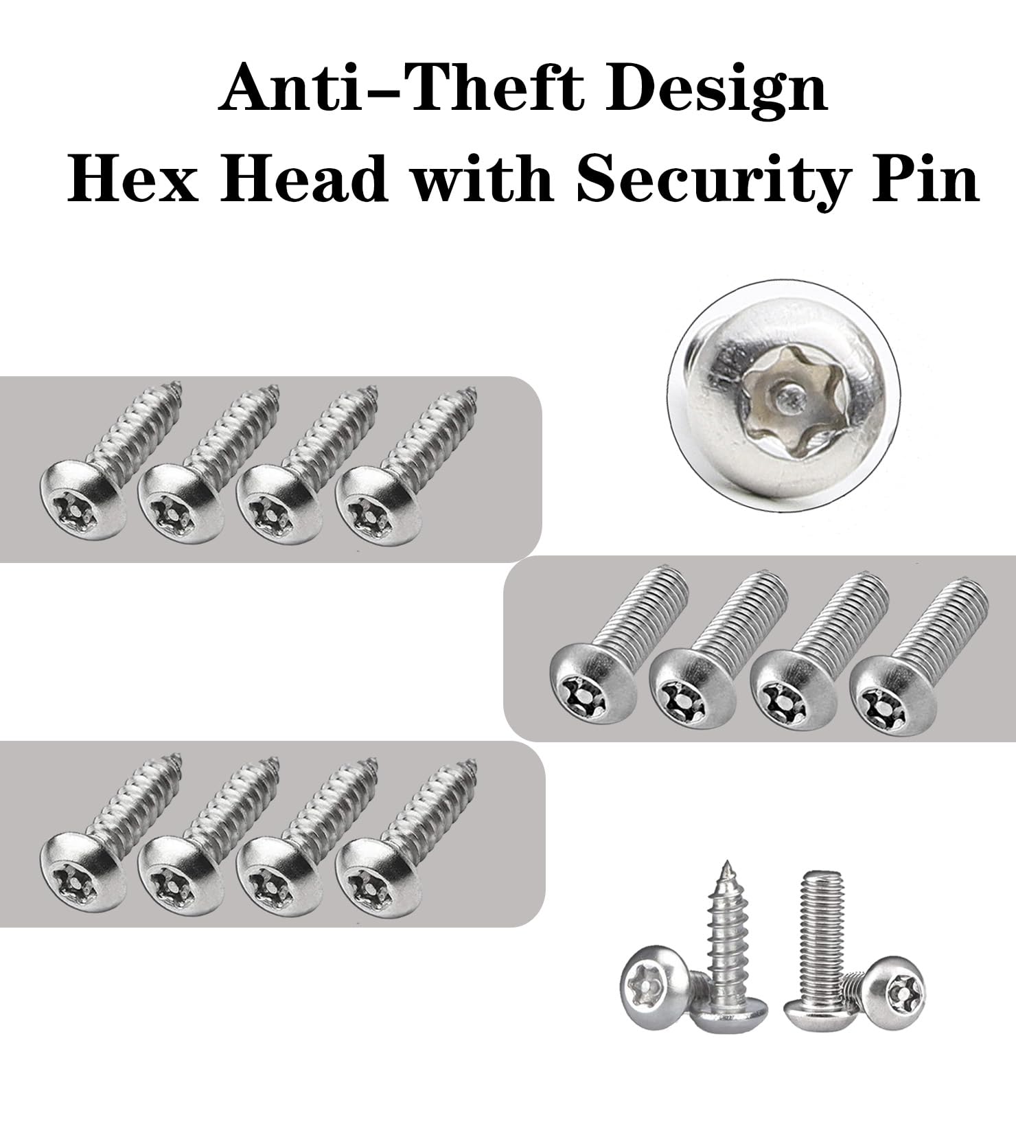 WADY Diebstahlschutz Kennzeichen Schrauben - Edelstahl Set Für Auto & Motorrad