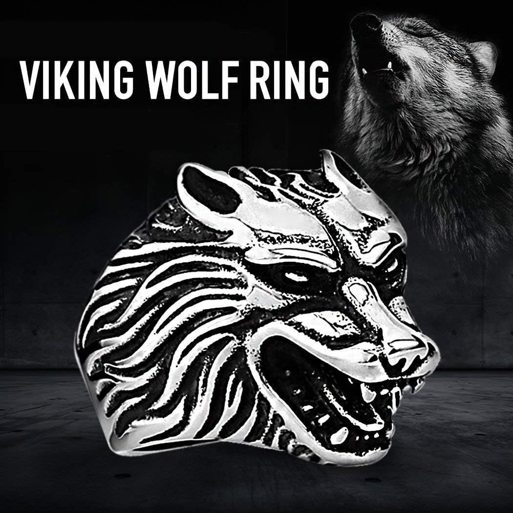 Thor Hammer Pendant Viking Mjolnir Necklace for Men with Wolf Head Square King Chain, 316L Stainless Steel, 2X Runes Bead Gift - Image 5