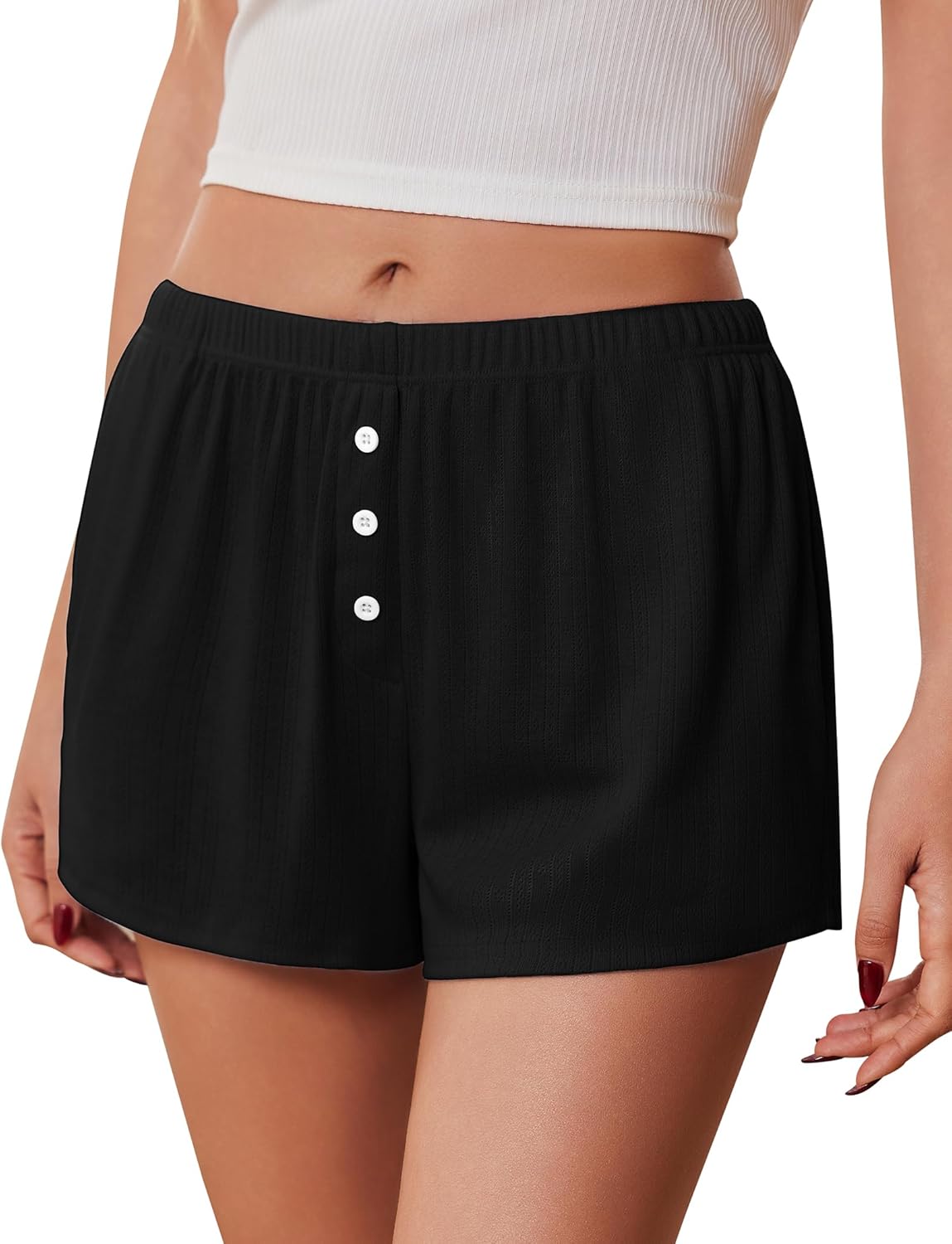 Ekouaer Womens Pajama Short Sleep Short 2026 Fashion Summer Y2k Casual Lounge Short Cute Micro Mini Pj Bottoms with Pockets