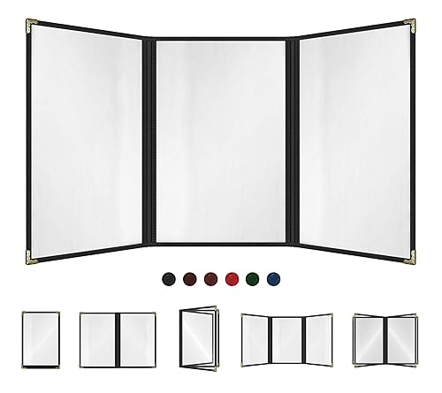 Miniatura 149 de Goodsmart - Fundas para menú de restaurante, paquete de 25 unidades, color negro, 2 vistas, soportes para menú de carga superior, cubiertas