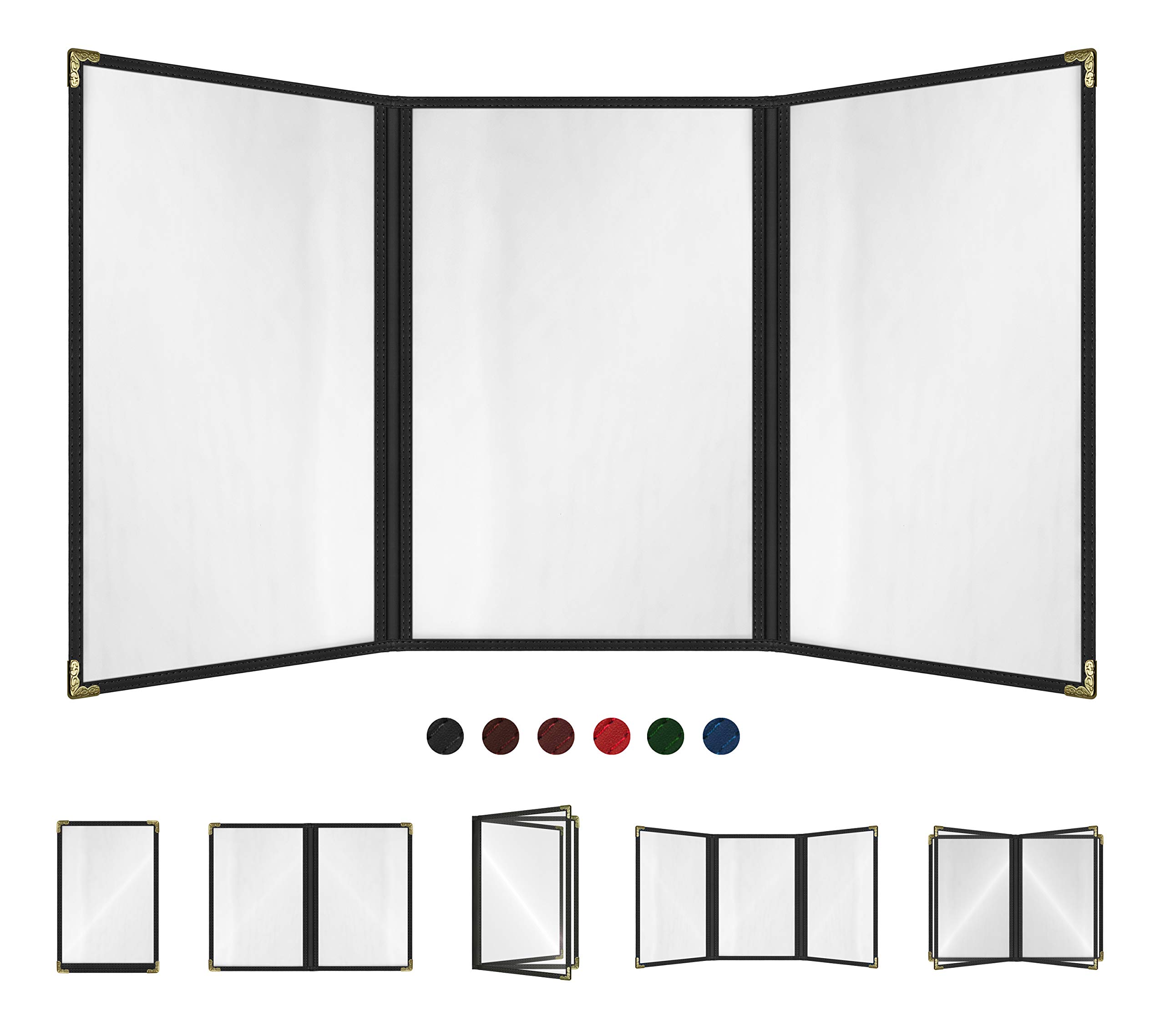 Black, 25 Pack, 3 Pages / 6 Views Trifold - 8.5