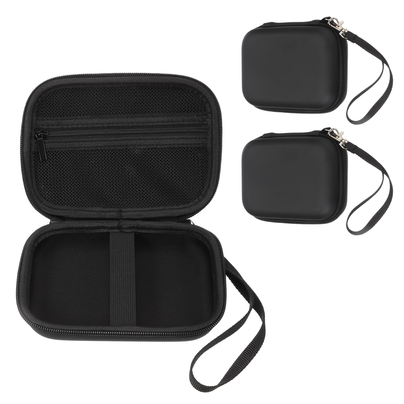 Label Maker Case for D30 D35 M02 Label Maker Machine, 2 Pcs EVA Travel Label Printer Case for Sticker Storage Holder Tape Paper Roll, Black