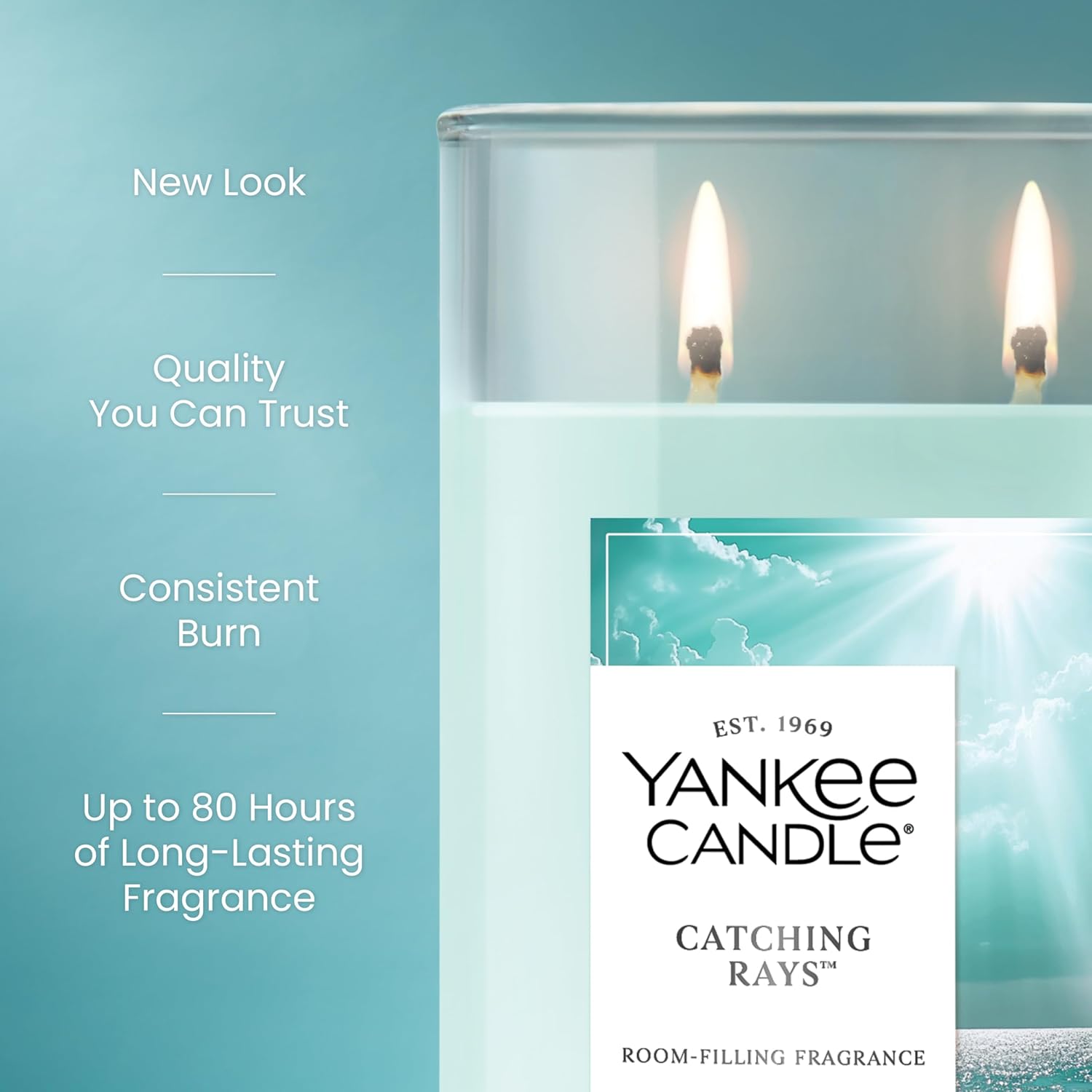 Yankee Candle Large Tumbler Scented Candle with up to 80 Hour Burn Time, Premium Plant Wax Blend for Consistent Burn, 20 oz Tumbler Candle with Room Filling Fragrance, Catching Rays