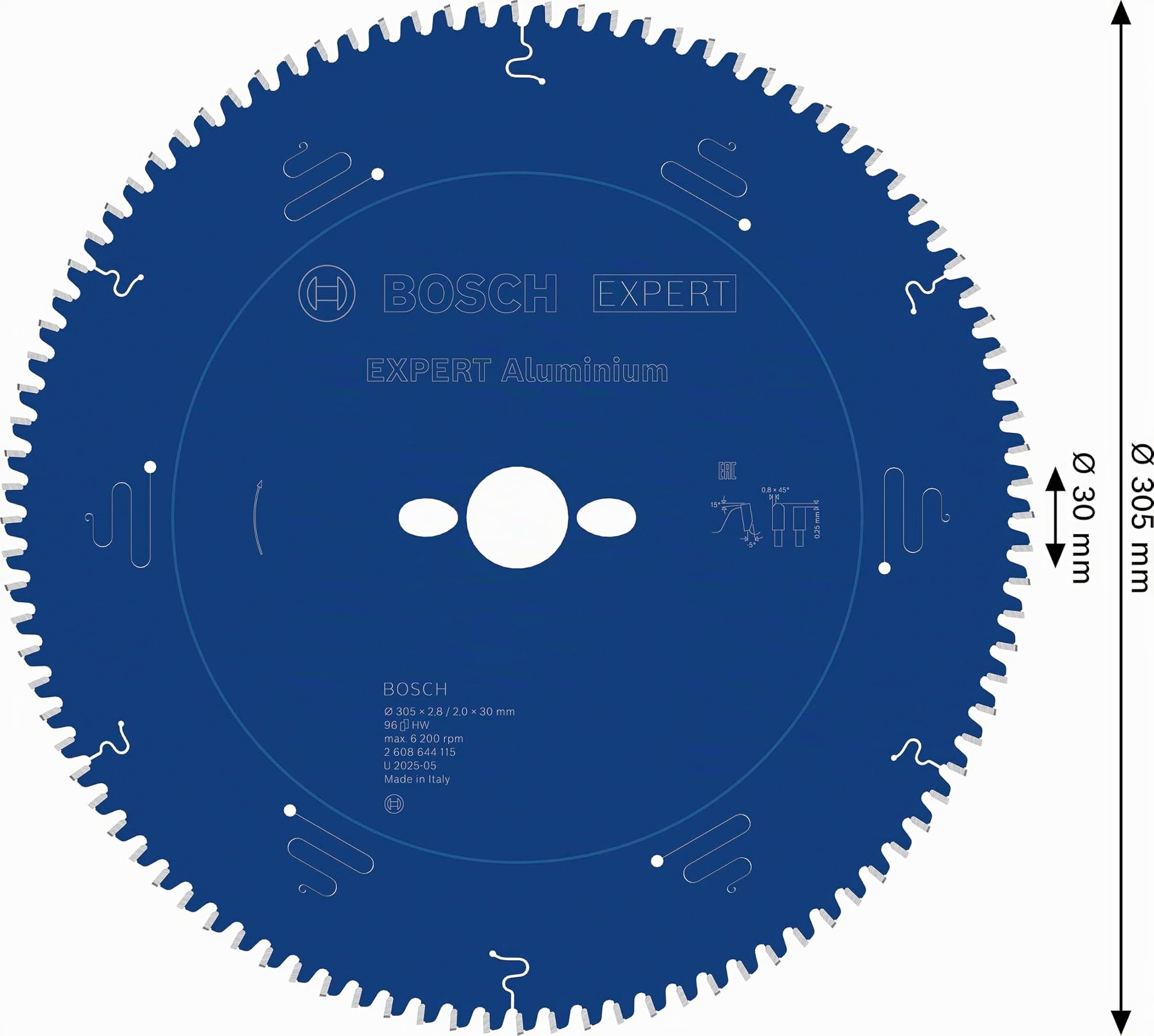 Bosch Profesional 2608644115 - Disco de sierra circular CSB Expert Aluminium: 305x30x96D