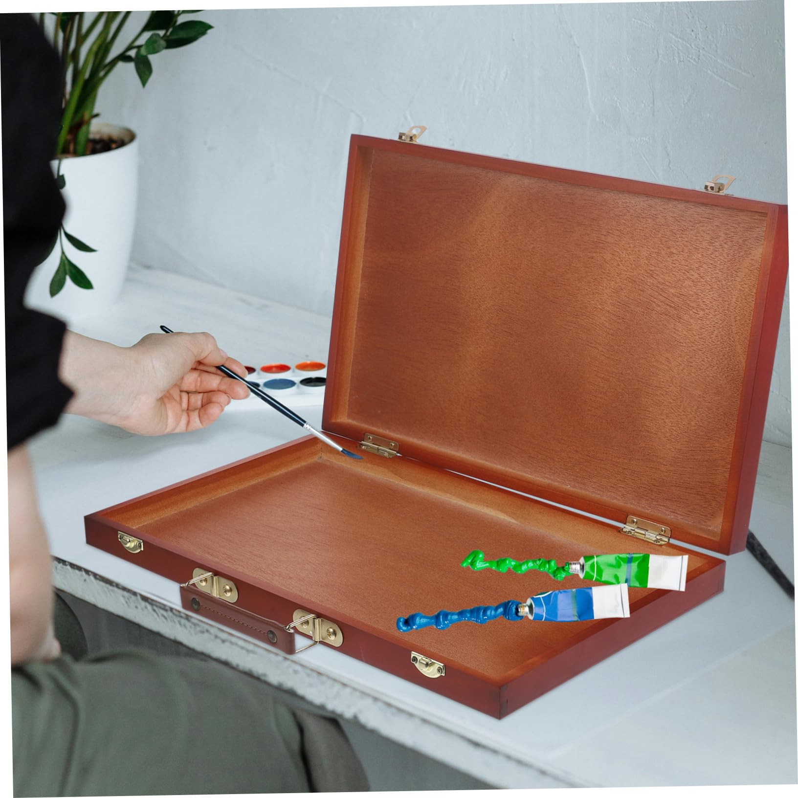 Boîte de Peinture en Bois Style Européen, de Rangement Multifonctionnelle