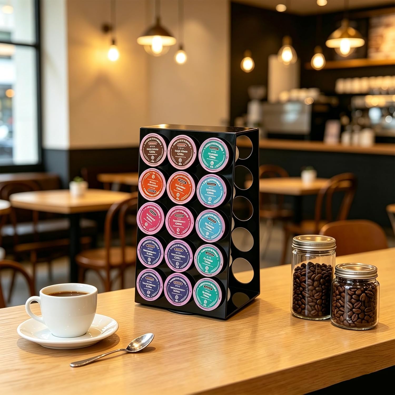 Acrylic Rotating K Cup Holder - 30 Pods Coffee Capsule Organizer