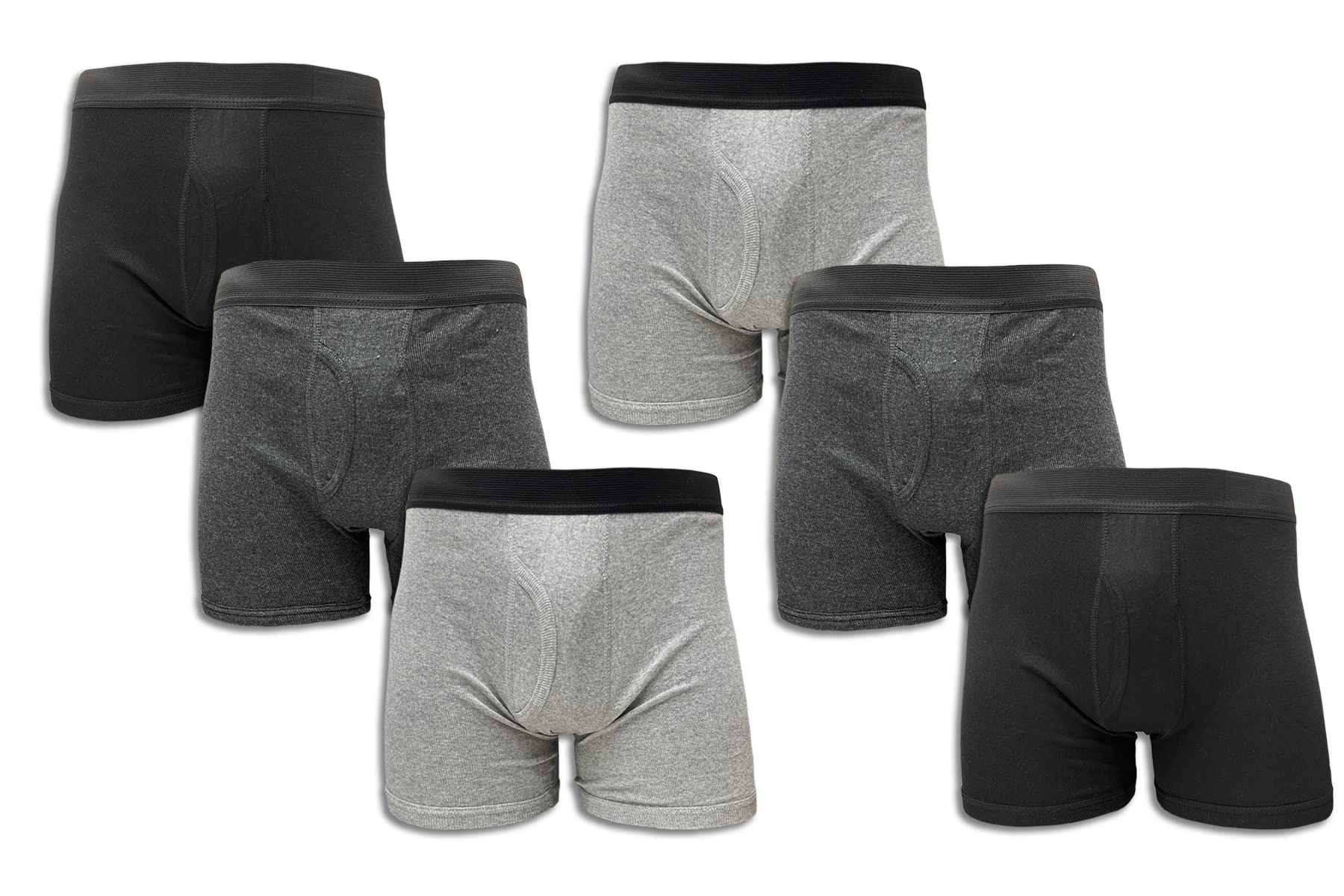 Club USA Men's Boxer Briefs Underwear 6 Pack