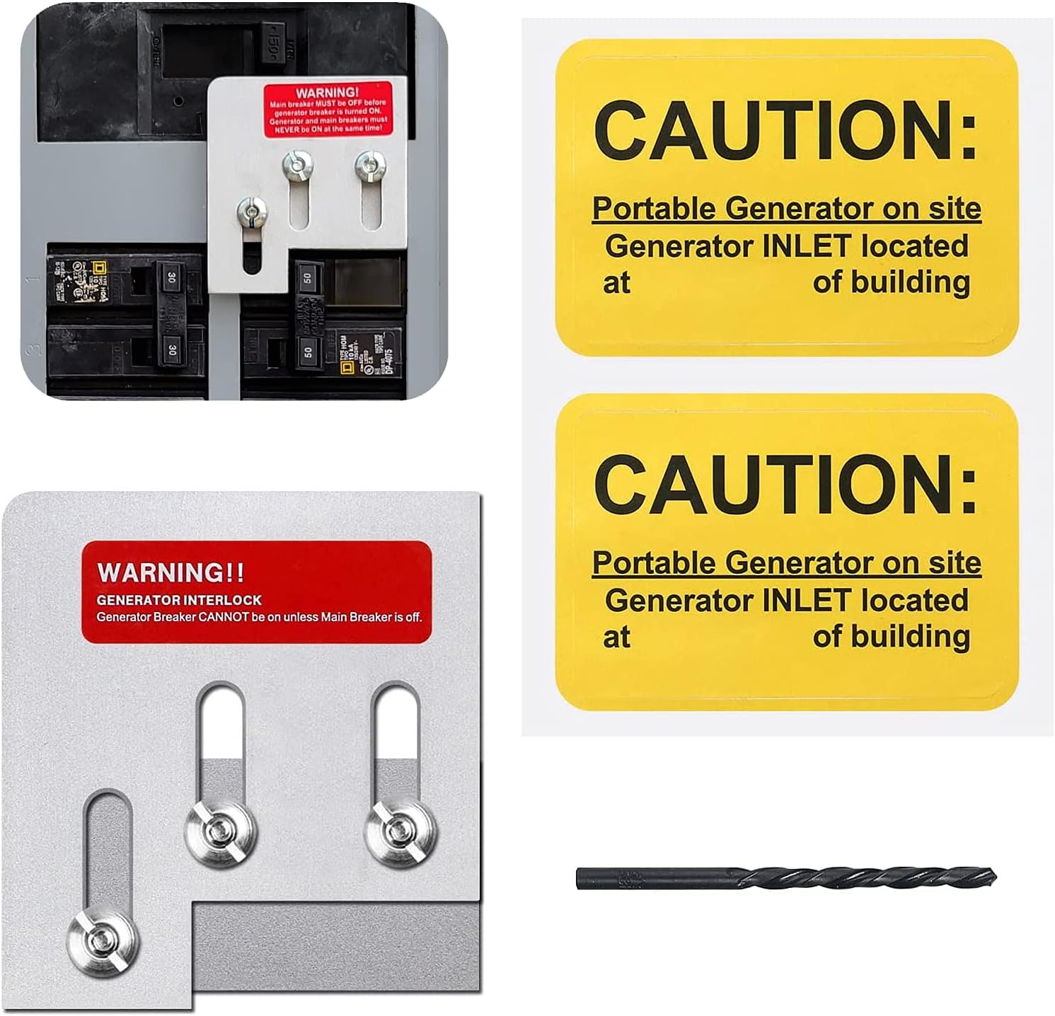 Buy Generator Interlock Kit Compatible With Square D Qo Or - Standby generator electrical panel warning label