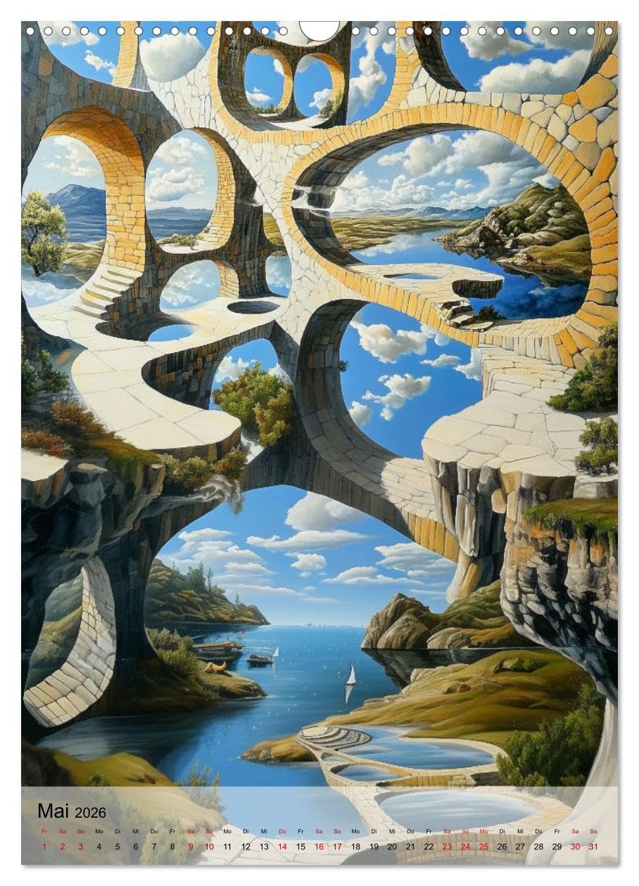 Knoten in der Realität (Wandkalender 2026 DIN A3 hoch), CALVENDO Monatskalender: Gebäude, die der Logik trotzen und die Fantasie beflügeln (CALVENDO Kunst)