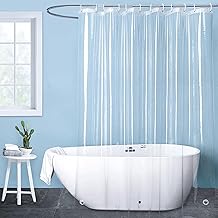 Mildew Proof Transparent Shower Curtain, Bathroom Shower Curtain, 180 x 180 cm, Quick Waterproof Washable Bath Curtains for Hotel Bathrooms Dormitory