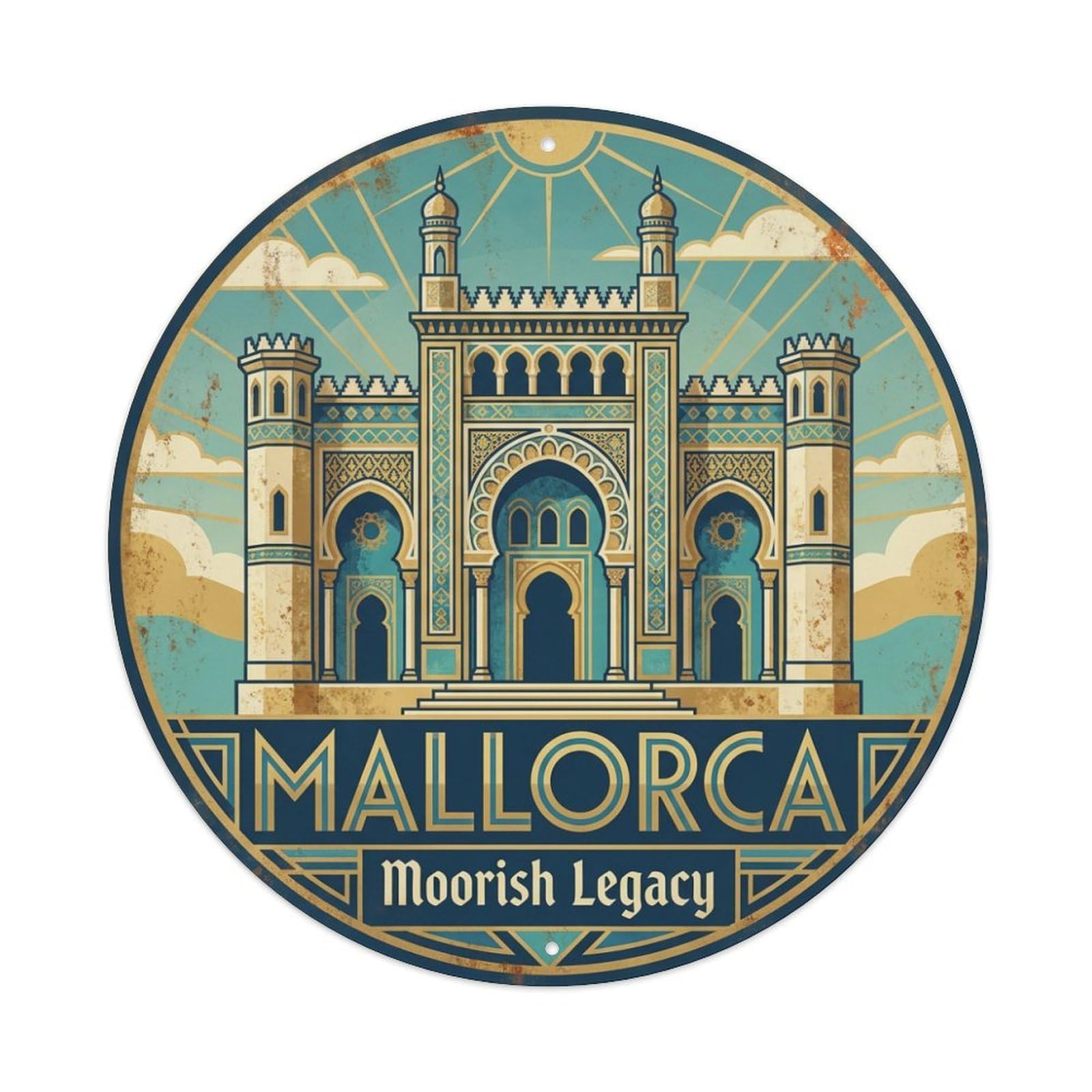 Tgrcjimh Style Metal Tin Sign Vintage Travel Mallorca Spain Wanderlust