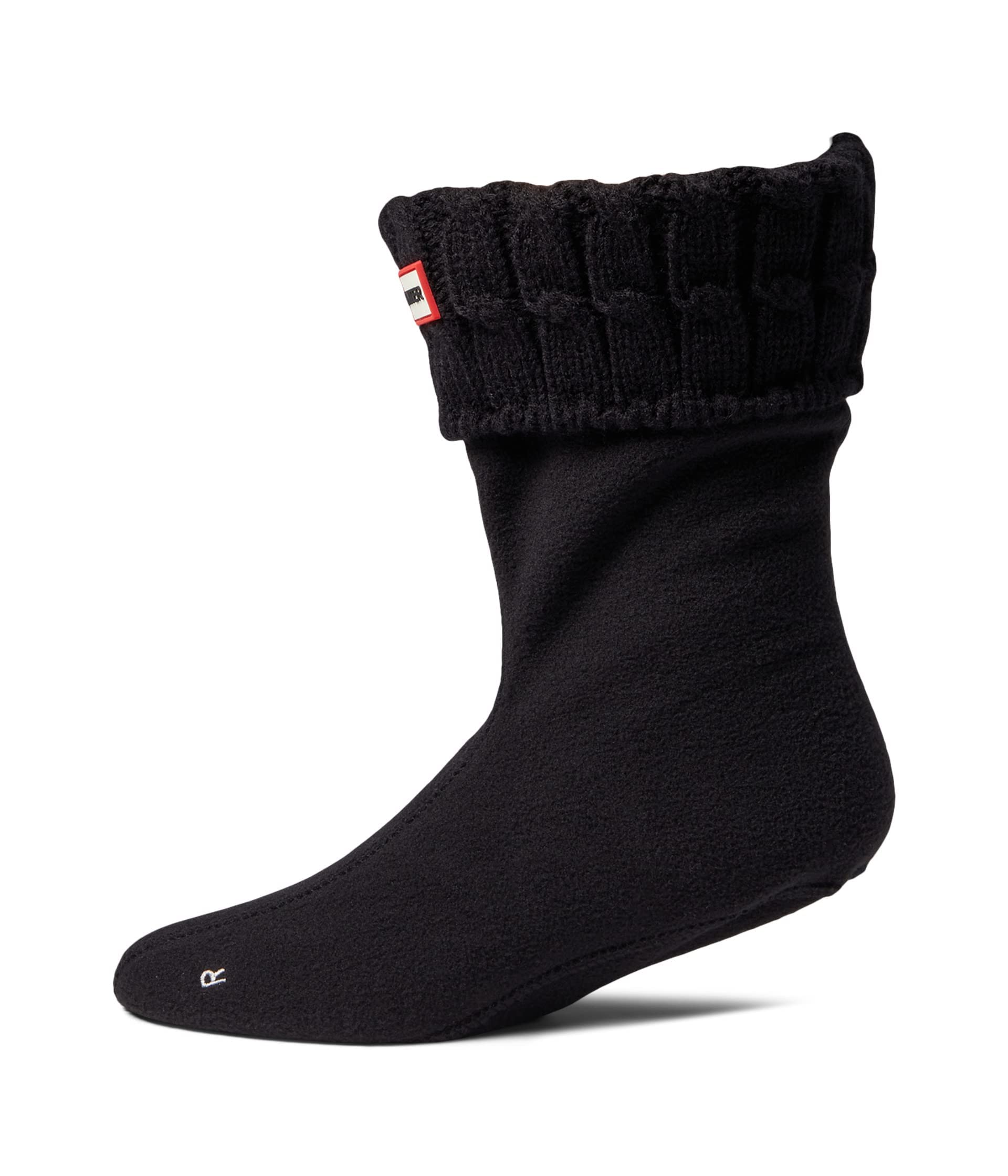 Hunter Women's Black/White Recycled 6 Stitch Cable Short Sock Unisex - 39-42 Eu