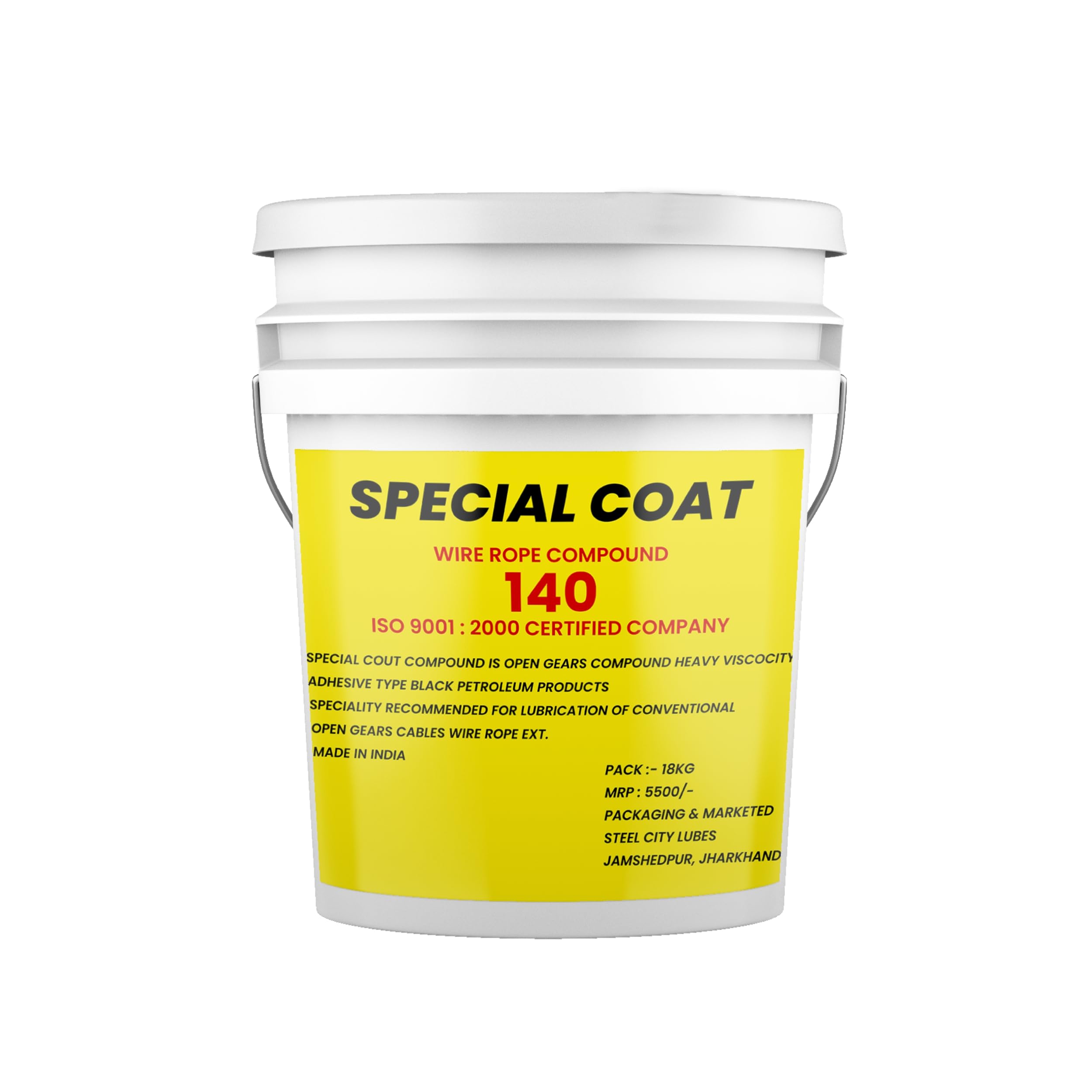 SCL Steel City Lube Wire Rope Cardium Compound Packing, Gear Compounds Heavy Viscous, Adhesive - Cardium Compound 18 kg Bucket for Crane Wire Ropes-image-7