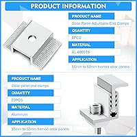 Vista 7 de Soporte de panel solar de 1.06 pulgadas de aluminio con soportes de montaje, abrazaderas de 1.260-1.969 in, abrazaderas ajustables para panel