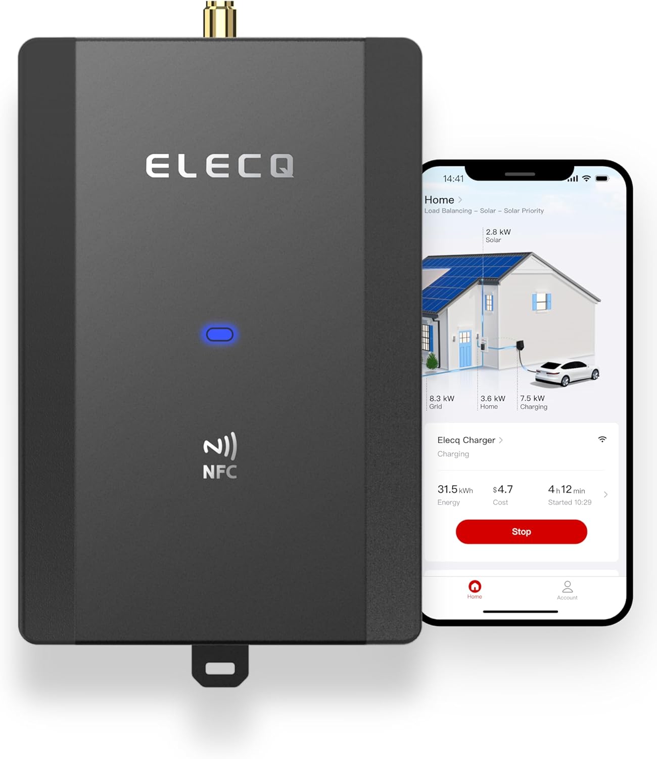 Energy Monitor, Good Power Administration for Residence EV Charging, Lively Load Administration & Photo voltaic Charging Mode to Save on Expensive Electrical Upgrades, Wi-Solar Connectivity (Suitable EVSE)