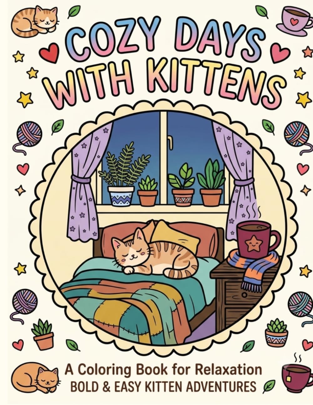 Cozy Days With Kittens: A Coloring Book for Relaxation - Bold & Easy Kitten Adventures