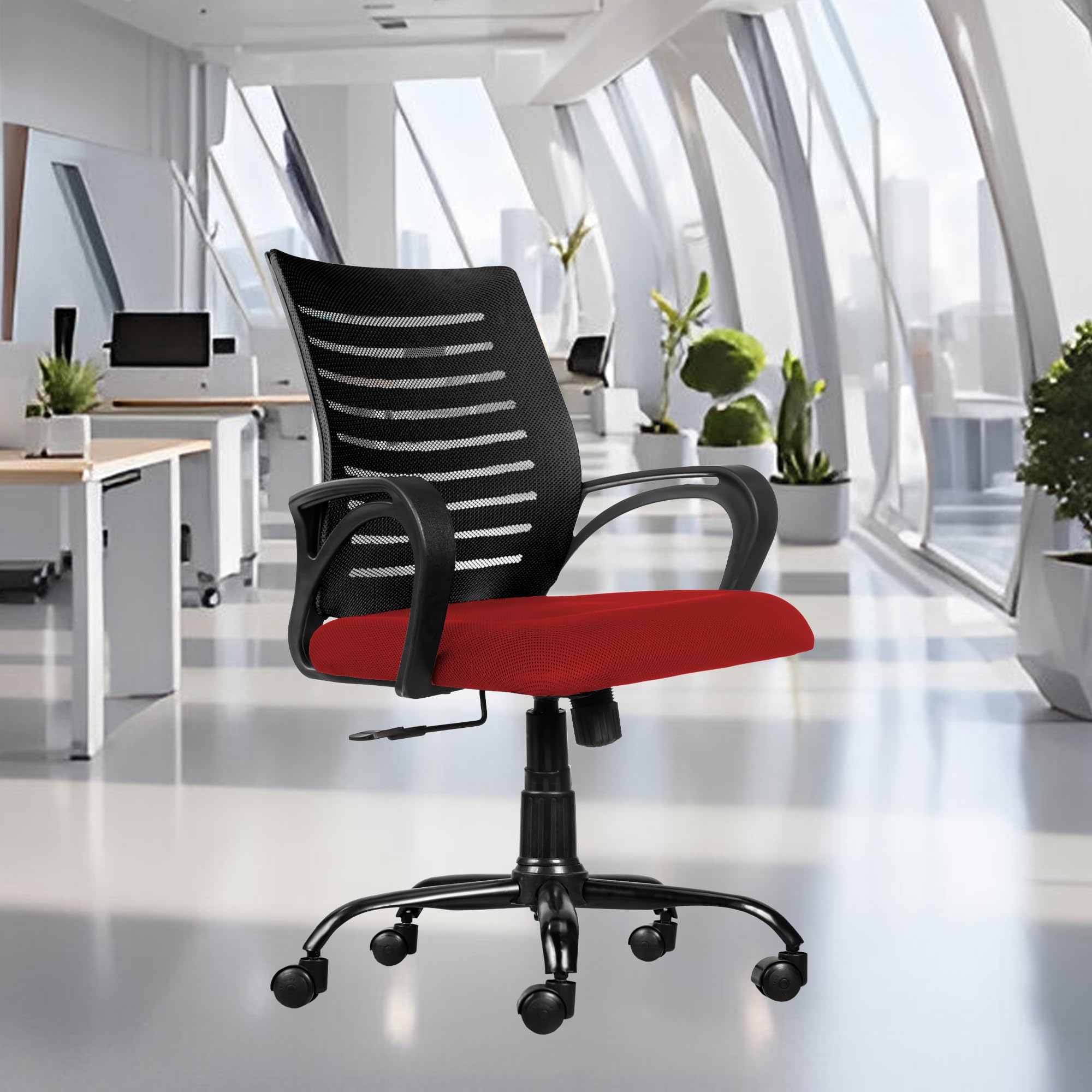 ROSE® Mesh Mid-Back Ergonomic Office Chair | Study Chair | Revolving Chair | Computer Chair | Work from Home (Elite) (Maroon) (B0BFL5SM1C) Amazon Price History, Amazon Price Tracker