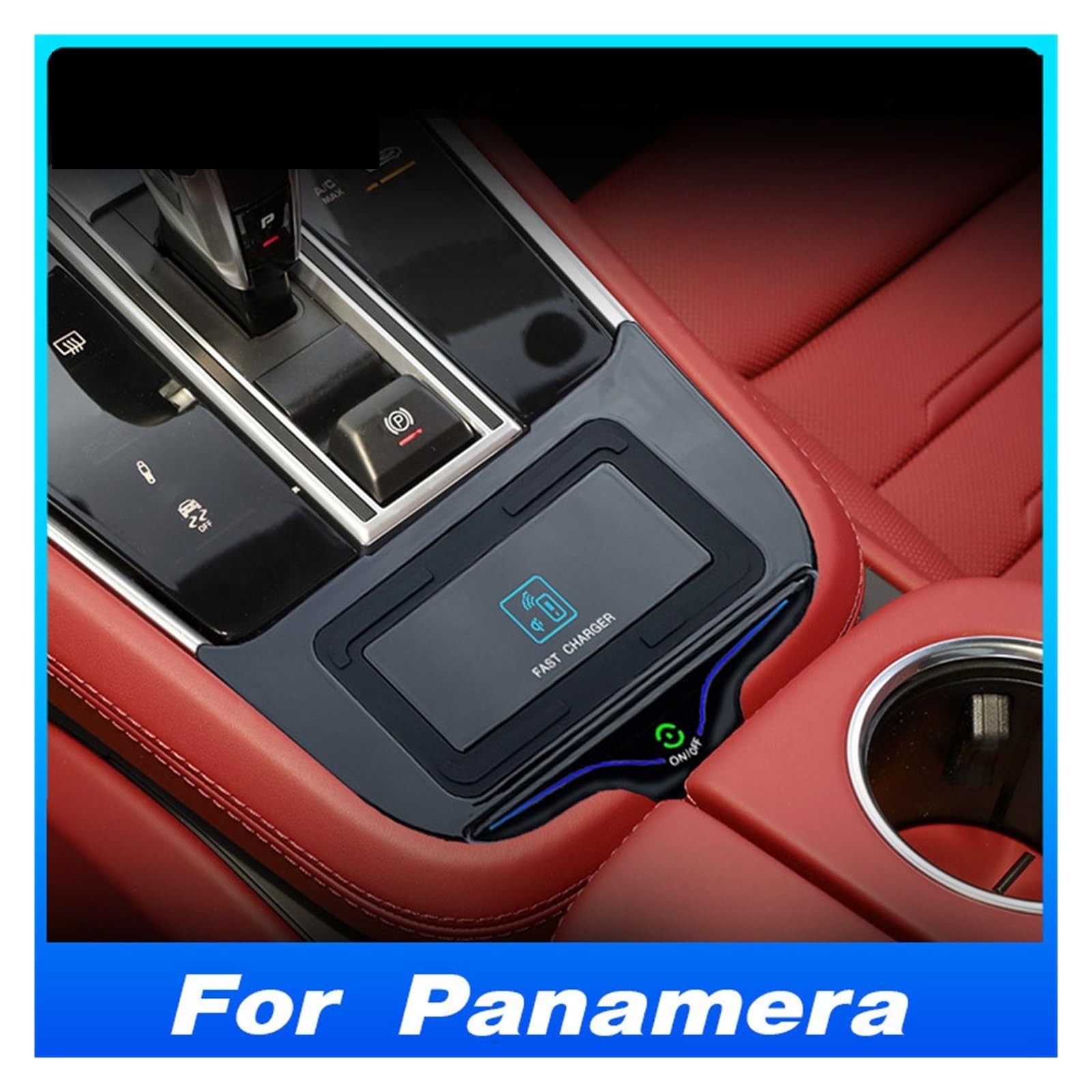 Cargador inalámbrico Qi for Coche, Consola Central de 15w, Panel de Carga rápida for teléfono Compatible con Porsche Panamera, Accesorios de modificación 2023-2017
