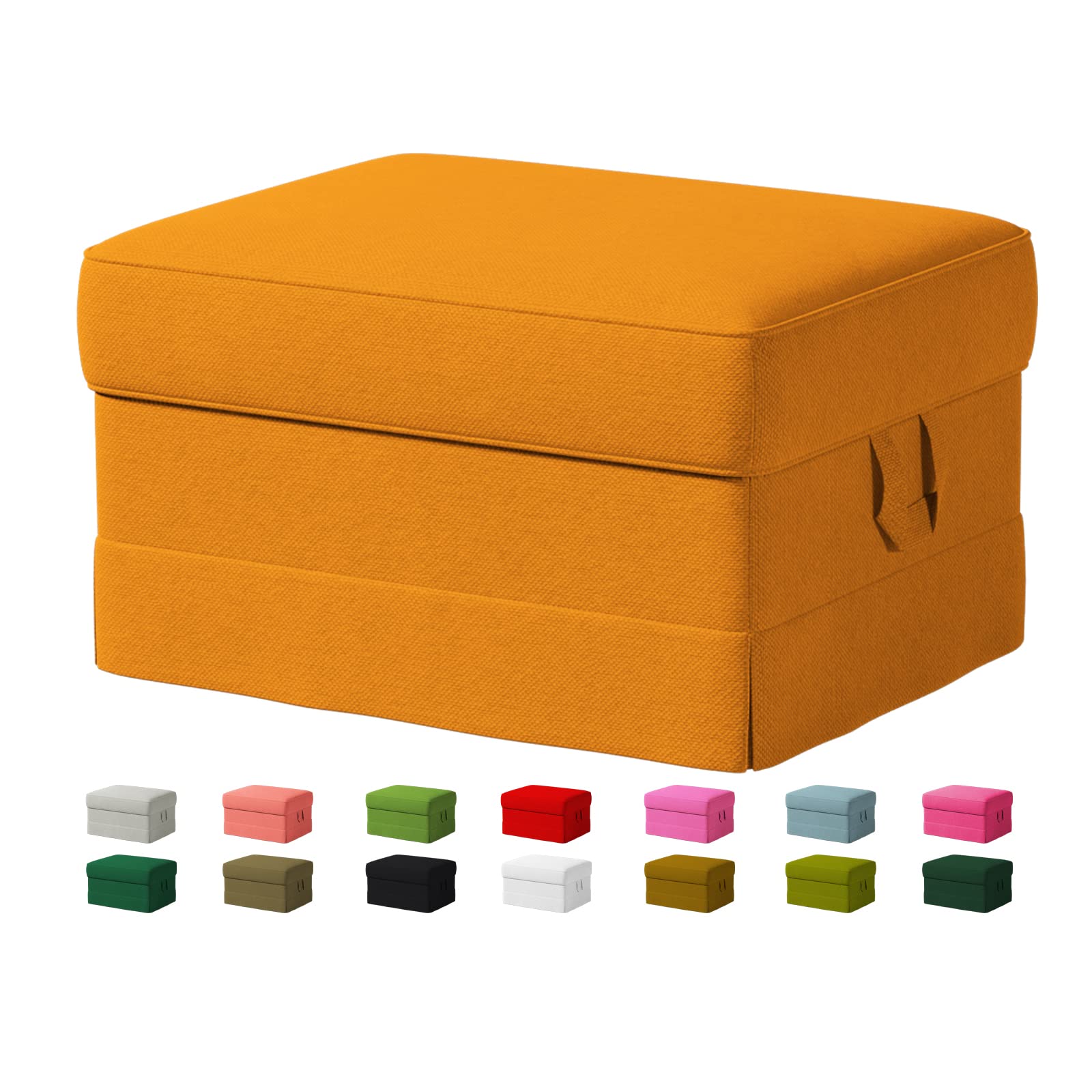 Custom Made Ektorp Footstool Velvet Replacement Covers Fits IKEA Ektorp Ottoman,Ektorp Sofa Cover,Only Cover.(Don't Fit Uppland Series Sofa) (Orange)