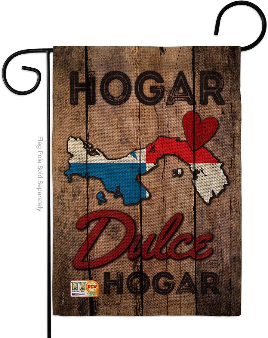 Country Panama Hogar Dulce Burlap Garden Flag Regional Nationality Nation International World Particular Area Small Decorative Gift Yard House Banner Double-Sided Made In USA 13 X 18.5