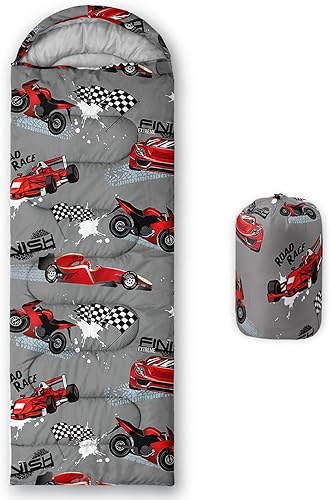 Axolotl Saco de dormir fresco para niños y niños, ligero, cálido, para clima frío, saco de dormir impermeable portátil con saco de compresión para