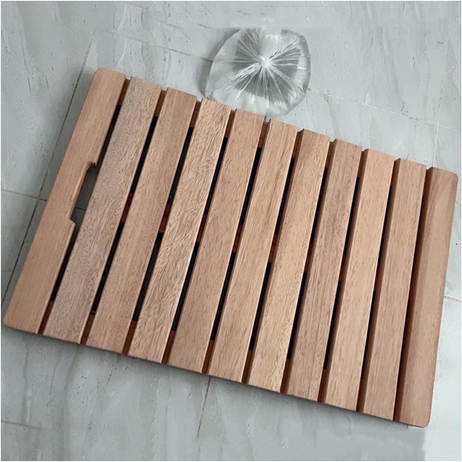 QYMYOZ Wooden Shower Bath Mat, Bathroom Drainage Board, Bathtub Doorway Balcony Floor Tread, Custom Size (Colour: Wooden, Size: 90x110cm)(70x120cm)